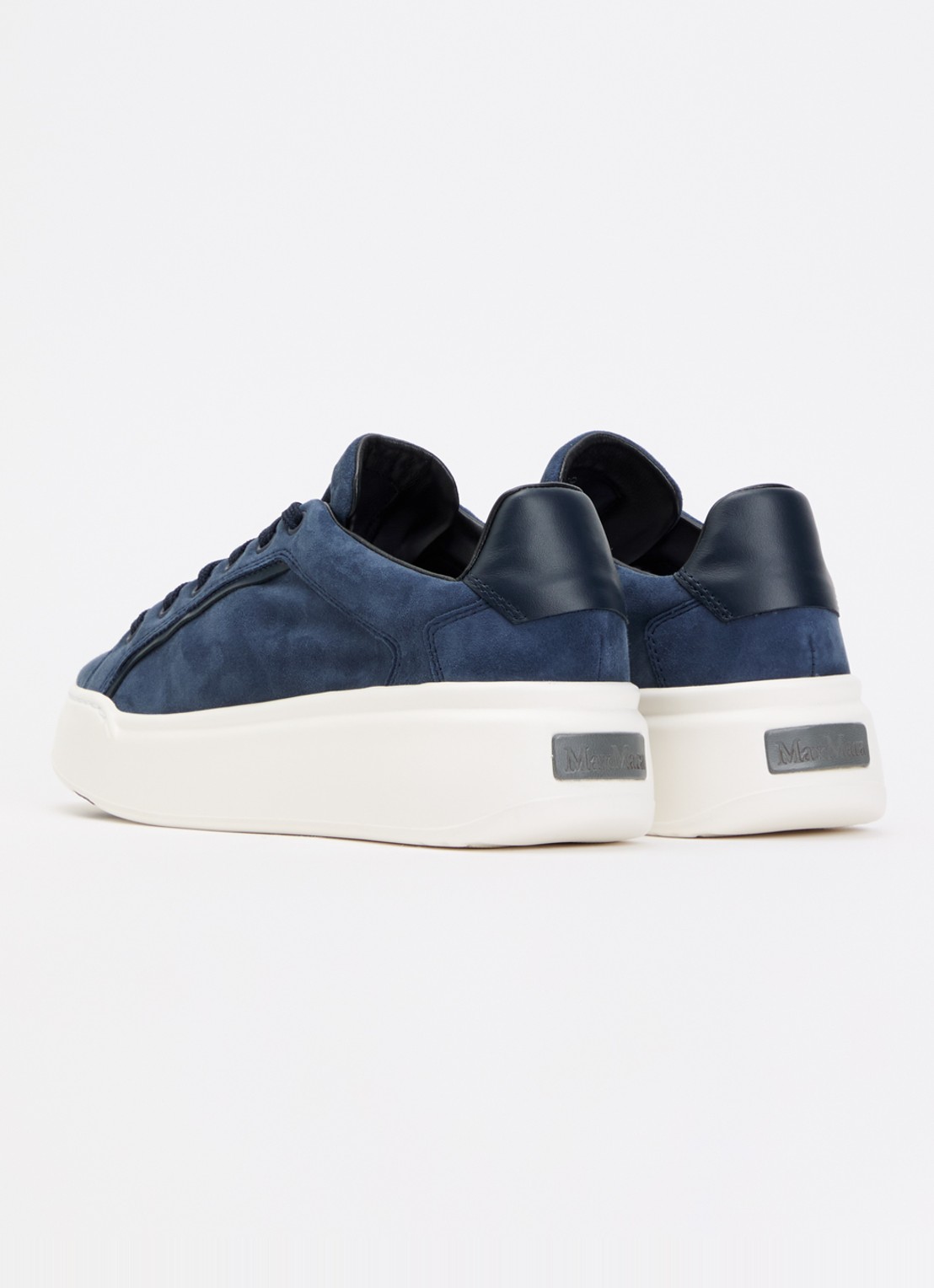 Max Mara Sneaker van suède met logo - achterkant 4 indigo