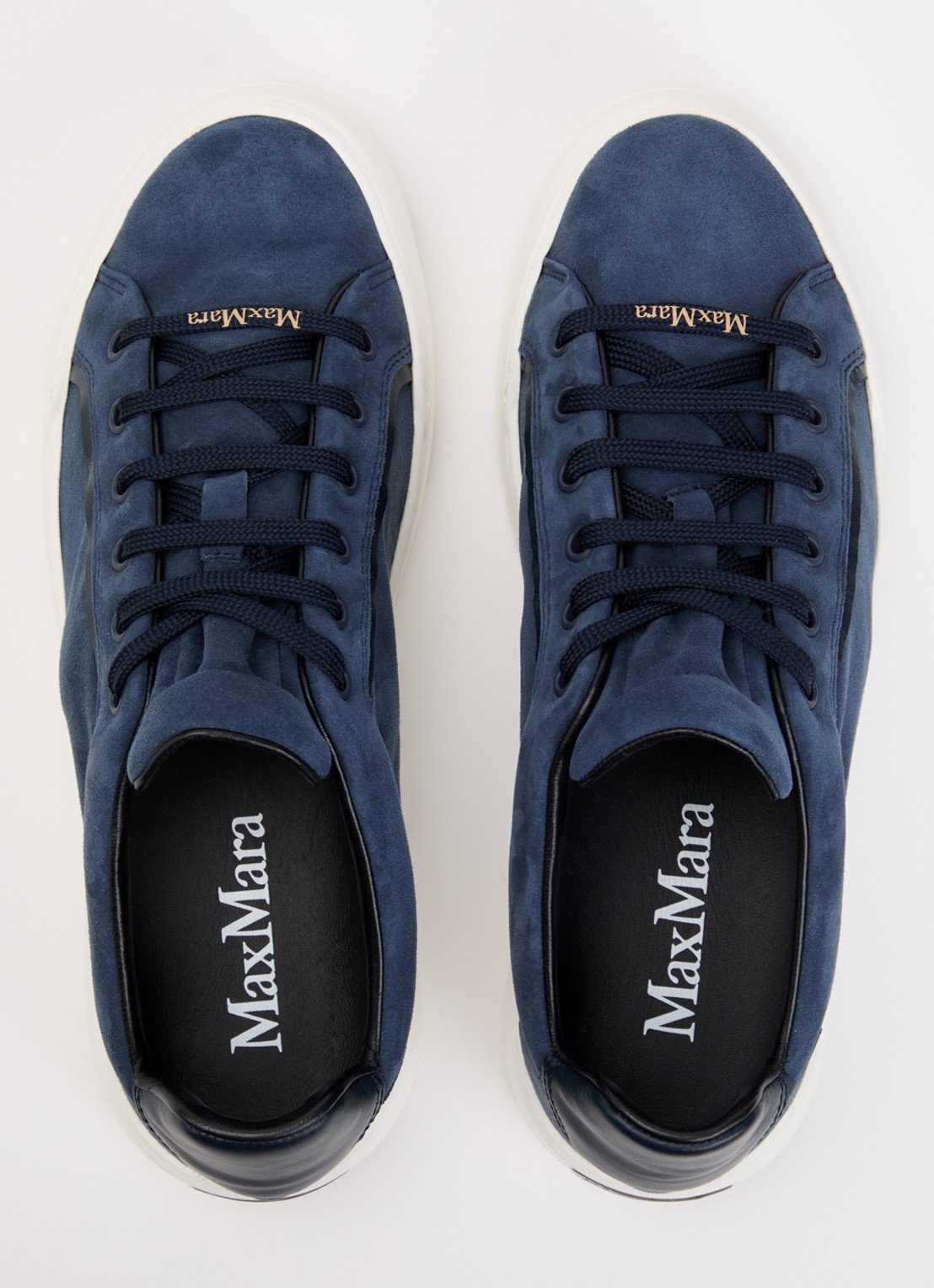 Max Mara Sneaker van suède met logo - detail 2 indigo