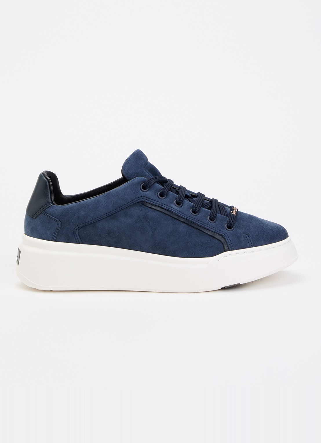 Max Mara Sneaker van suède met logo - voorkant 5 indigo