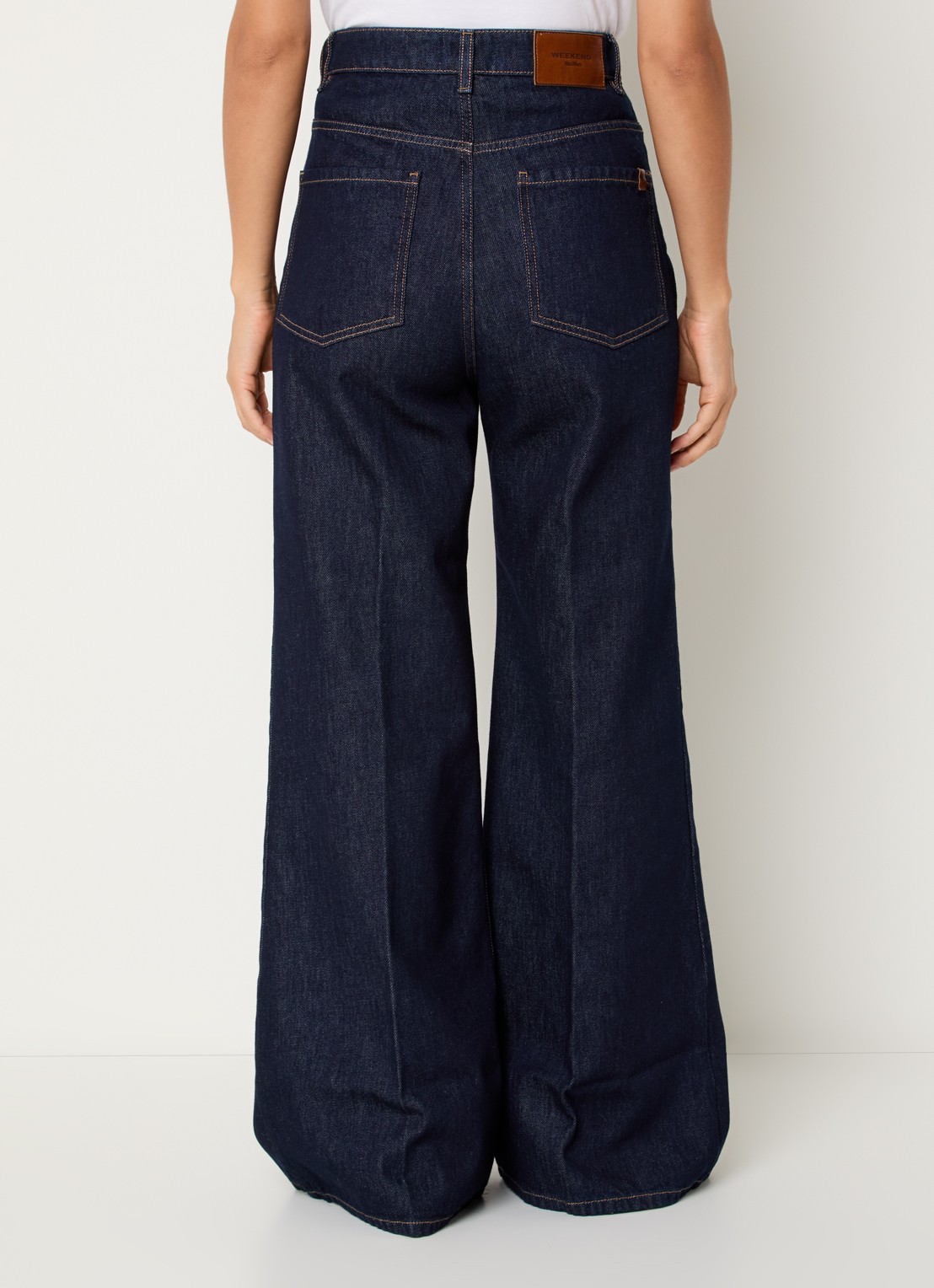 Max Mara Sport high waist wide leg jeans met donkere wassing - achterkant 3 indigo