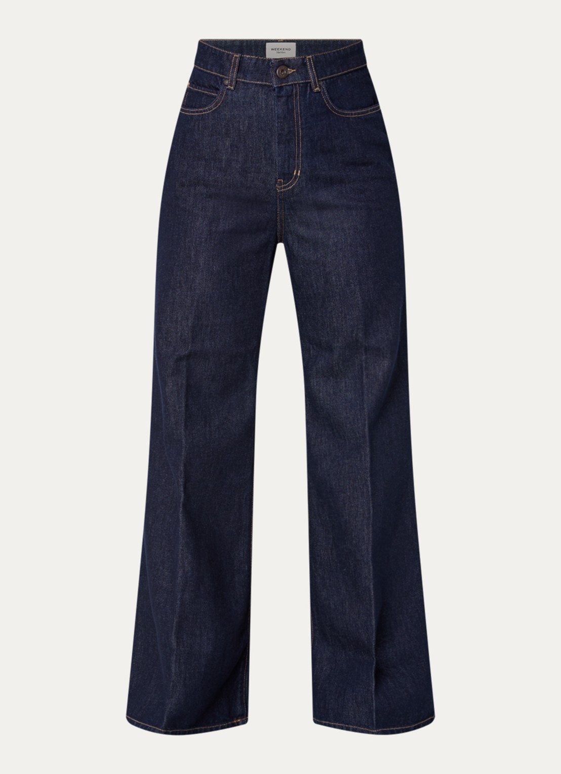 Max Mara Sport high waist wide leg jeans met donkere wassing - voorkant 4 indigo