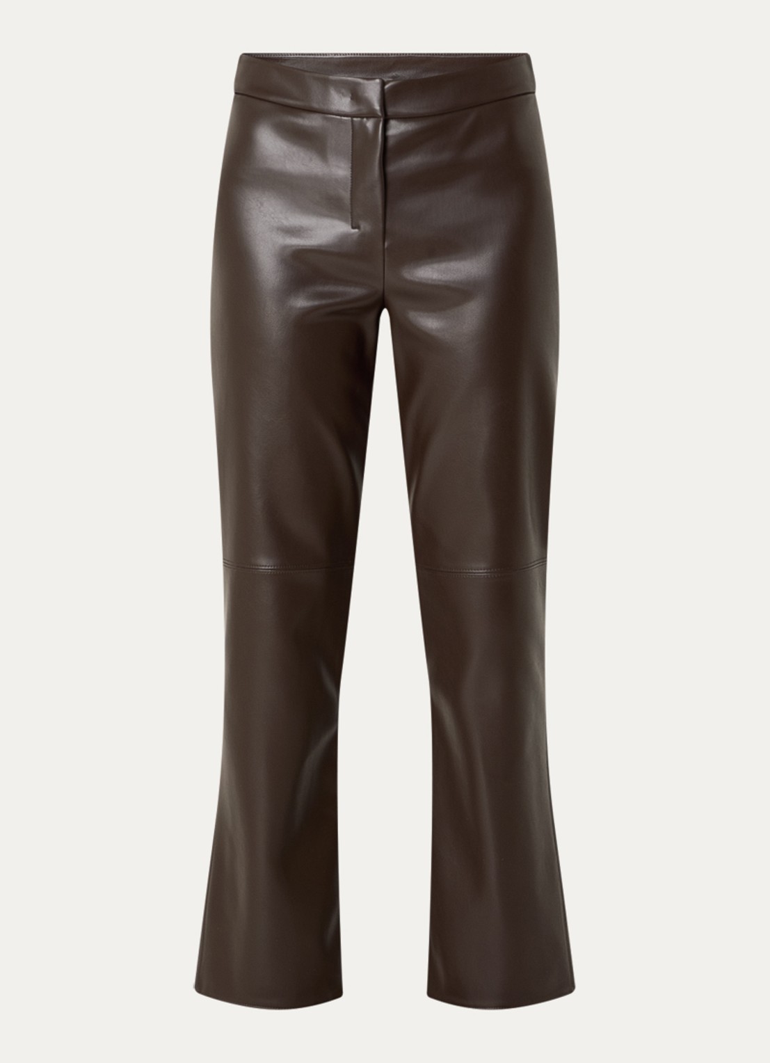 Max Mara Sublime high waist bootcut fit broek van imitatieleer - voorkant 2 donkerbruin