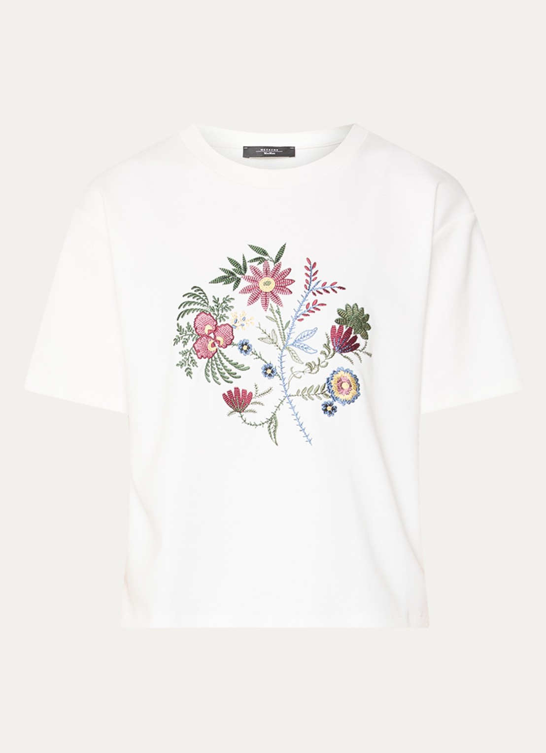 Max Mara T-shirt met borduring - voorkant 2 wit