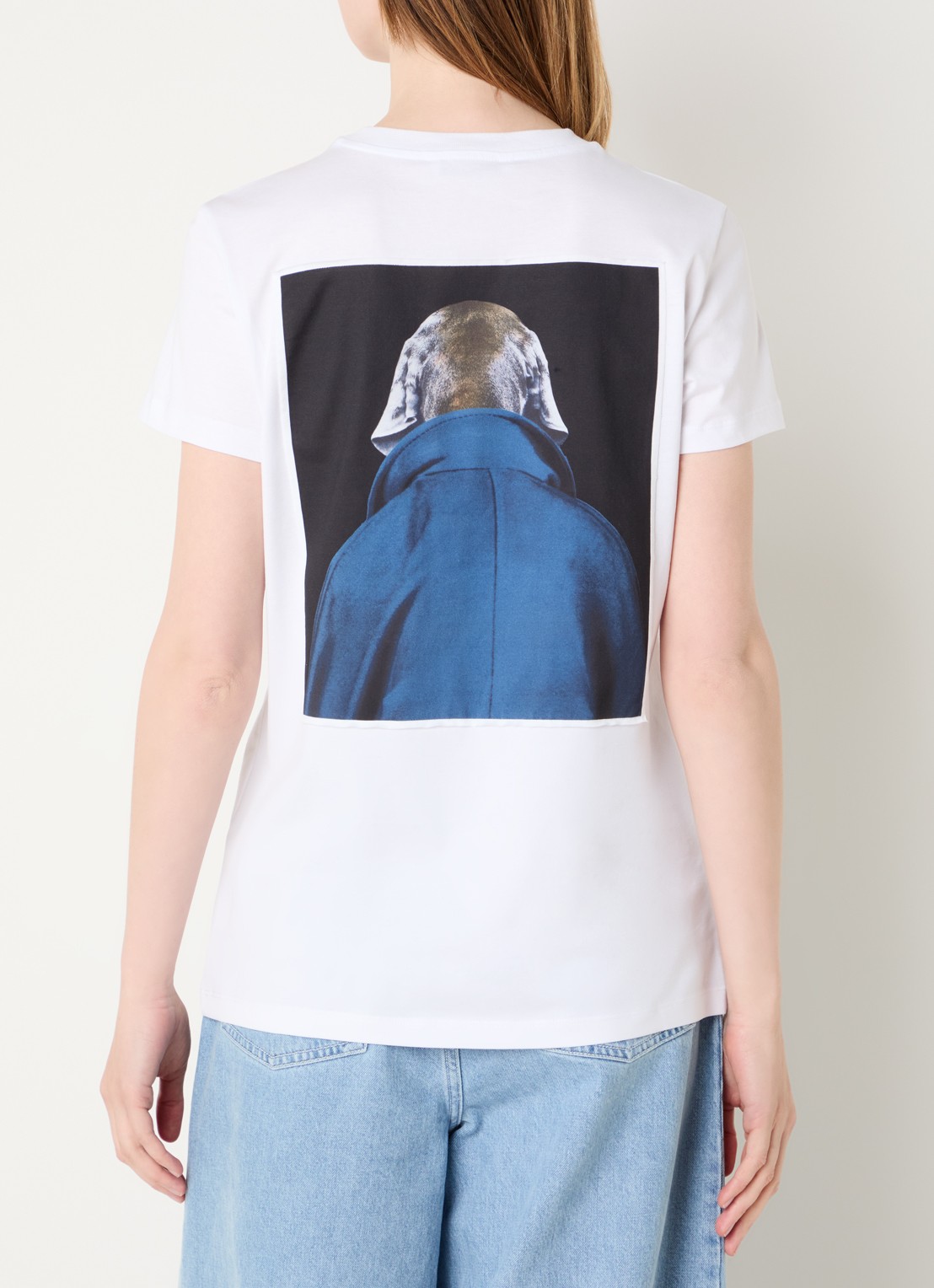 Max Mara T-shirt met front- en backprint - achterkant 2 wit