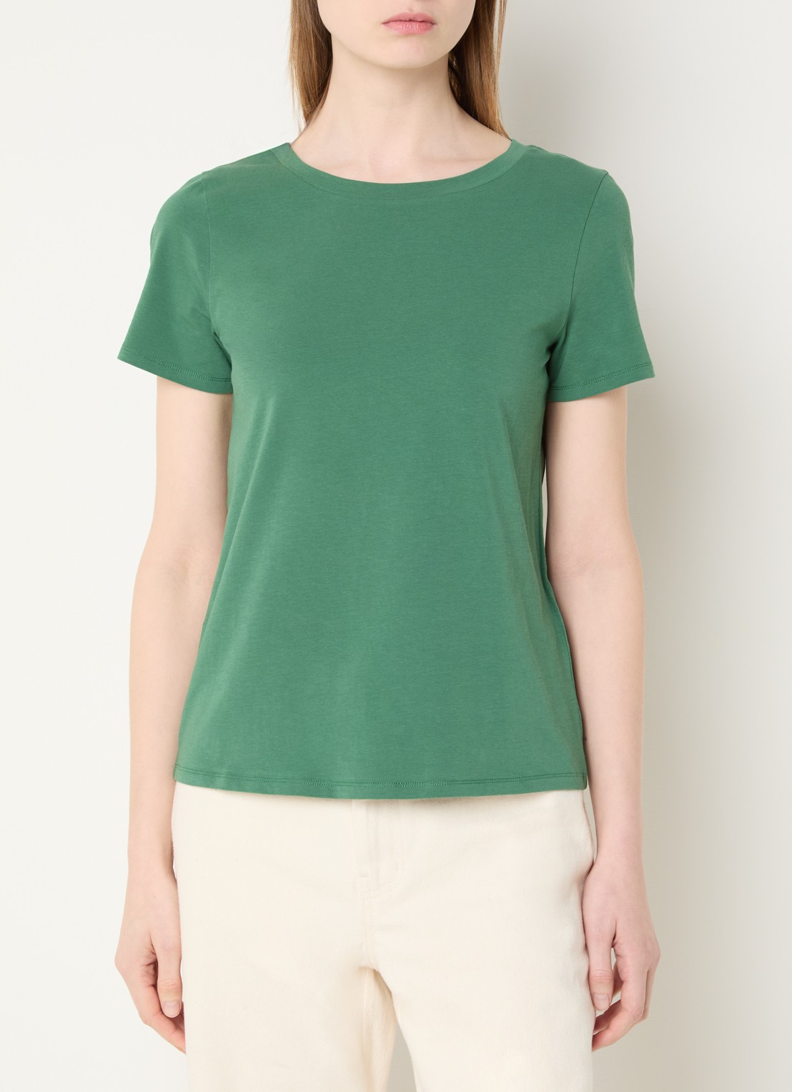 Max Mara T-shirt met ronde hals - detail 3 donkergroen