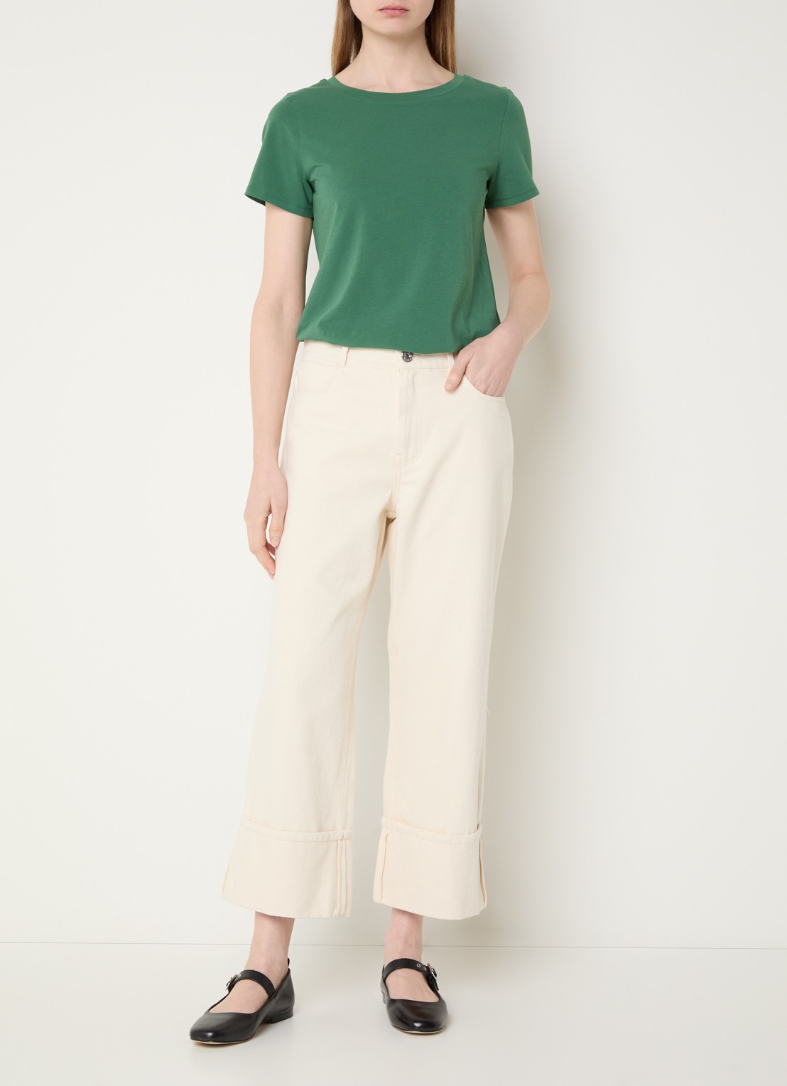 Max Mara T-shirt met ronde hals - voorkant 2 donkergroen