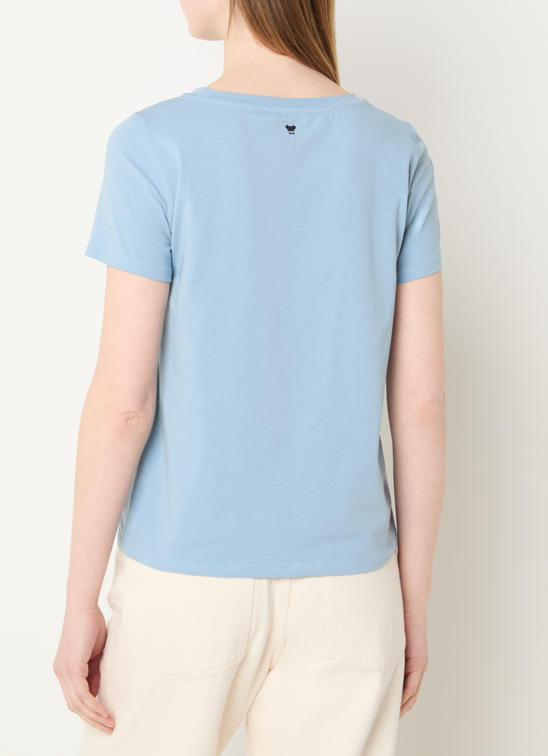 Max Mara T-shirt met ronde hals - achterkant 4 lichtblauw