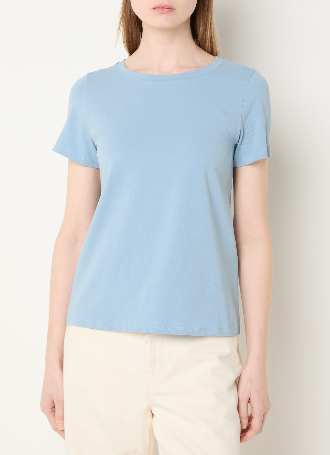 Max Mara T-shirt met ronde hals - detail 3 lichtblauw