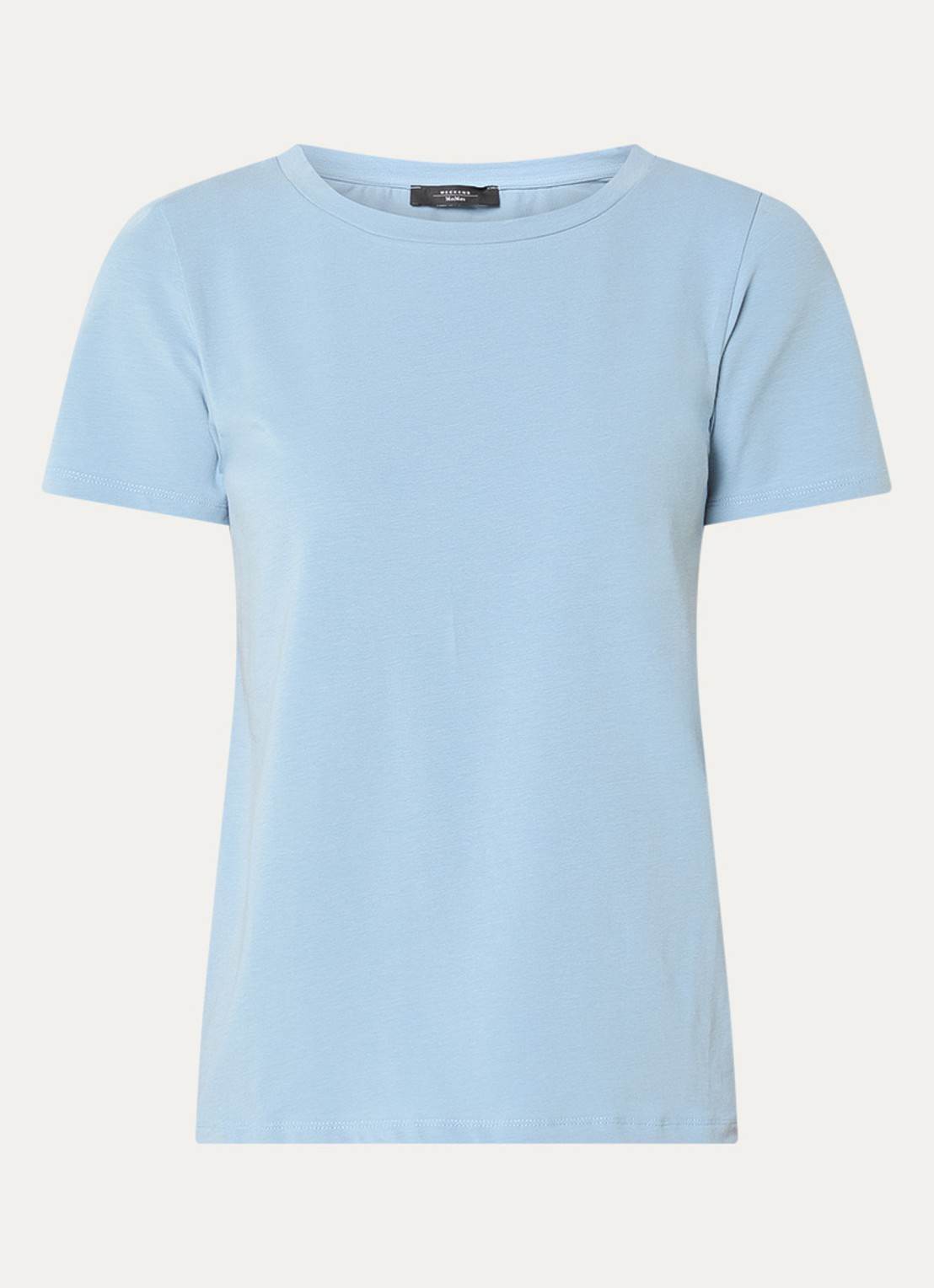 Max Mara T-shirt met ronde hals - voorkant lichtblauw