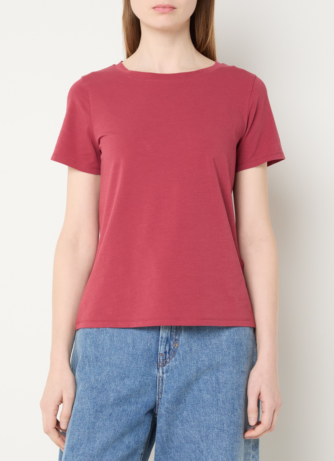 Max Mara T-shirt met ronde hals - detail 3 kersenrood