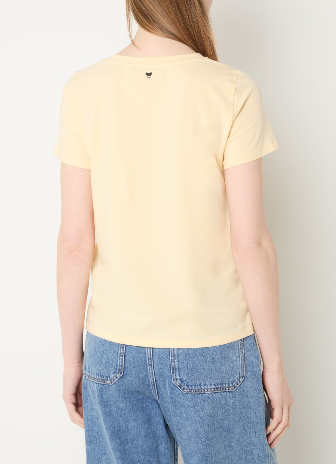 Max Mara T-shirt met ronde hals - achterkant lichtgeel