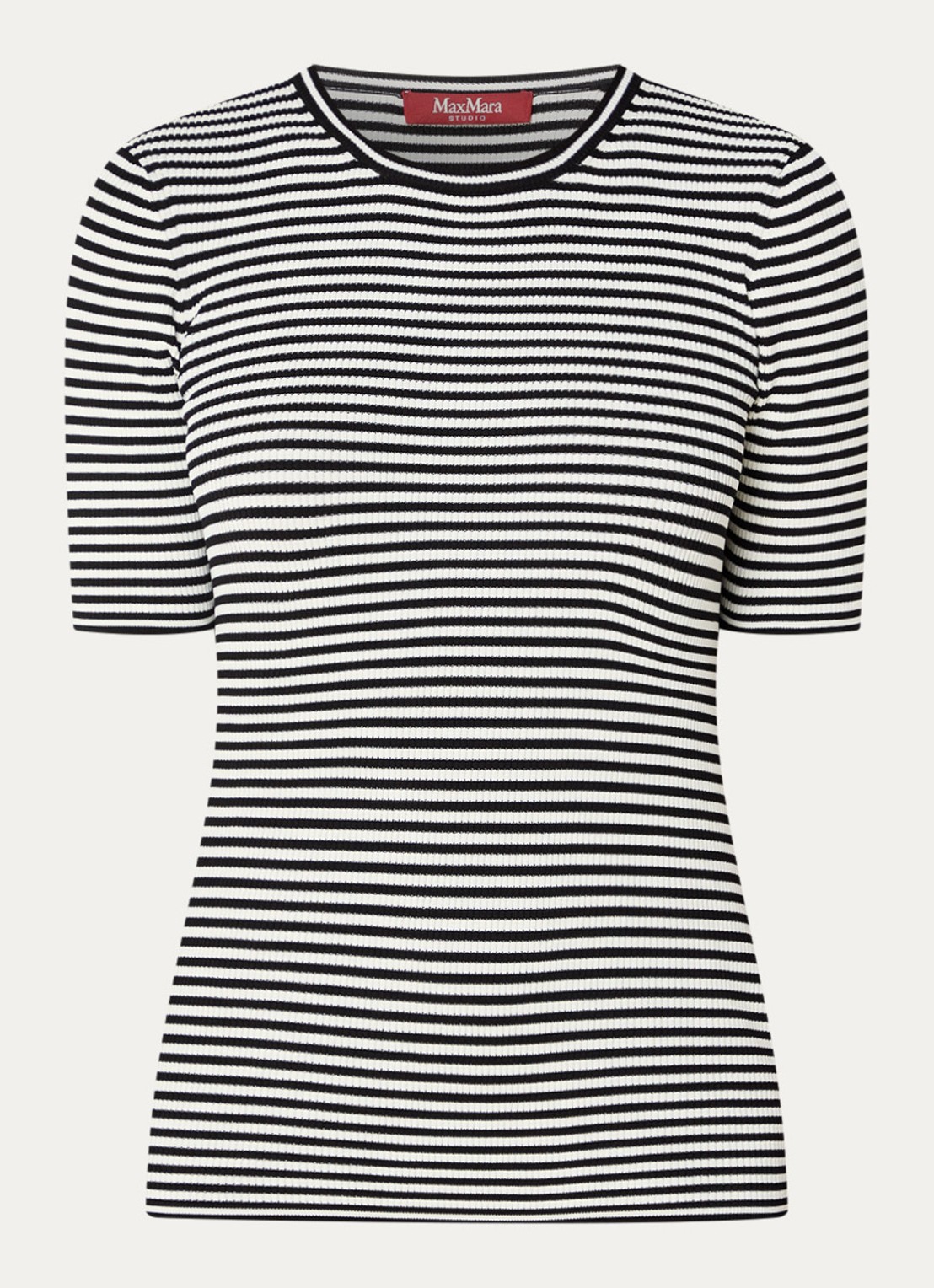 Max Mara T-shirt met streepprint - voorkant zwart