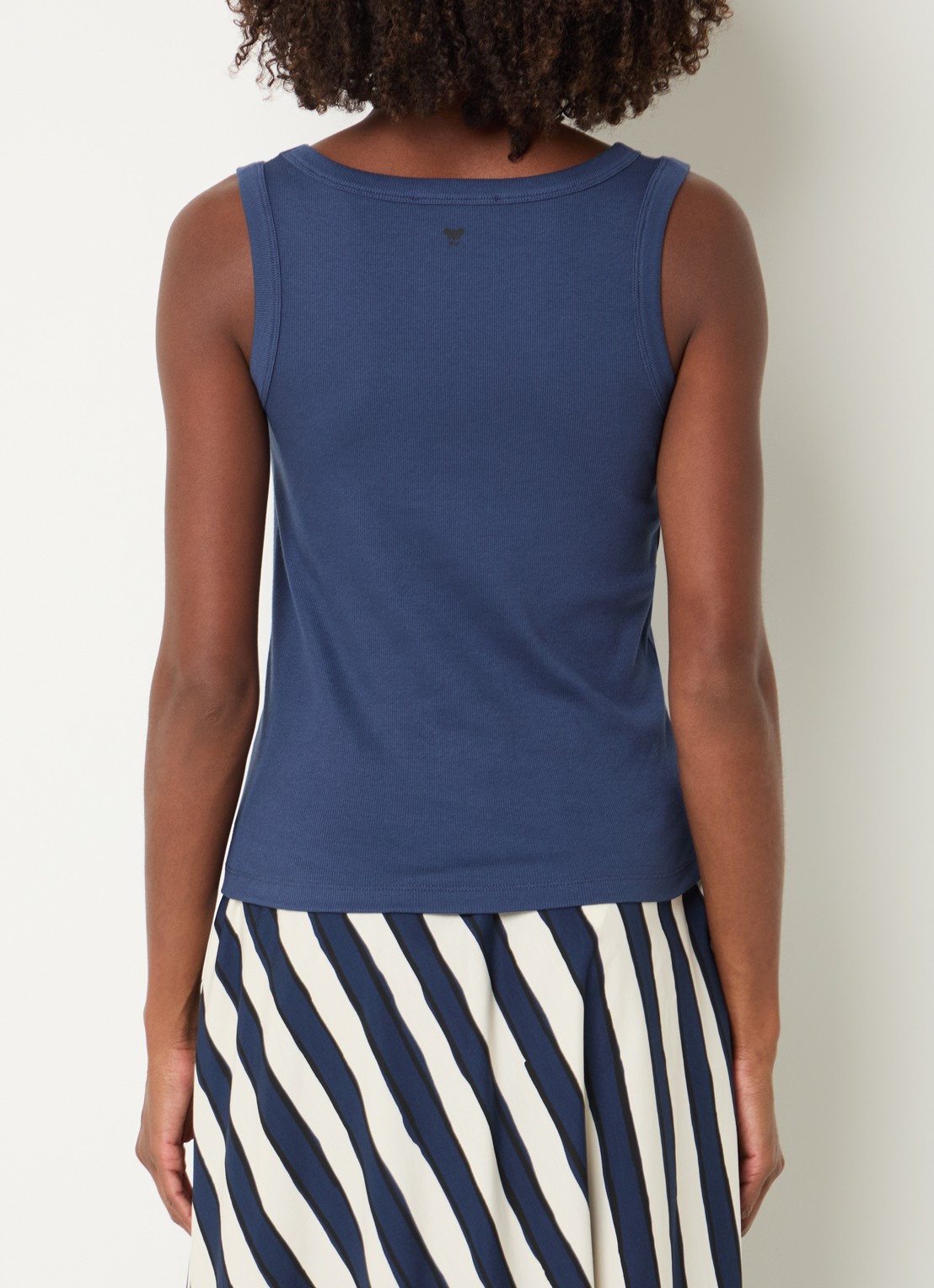 Max Mara Tank top met stretch - achterkant 4 donkerblauw