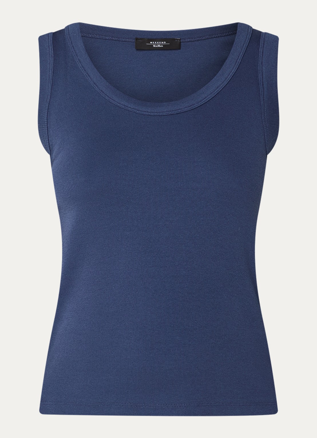 Max Mara Tank top met stretch - voorkant donkerblauw