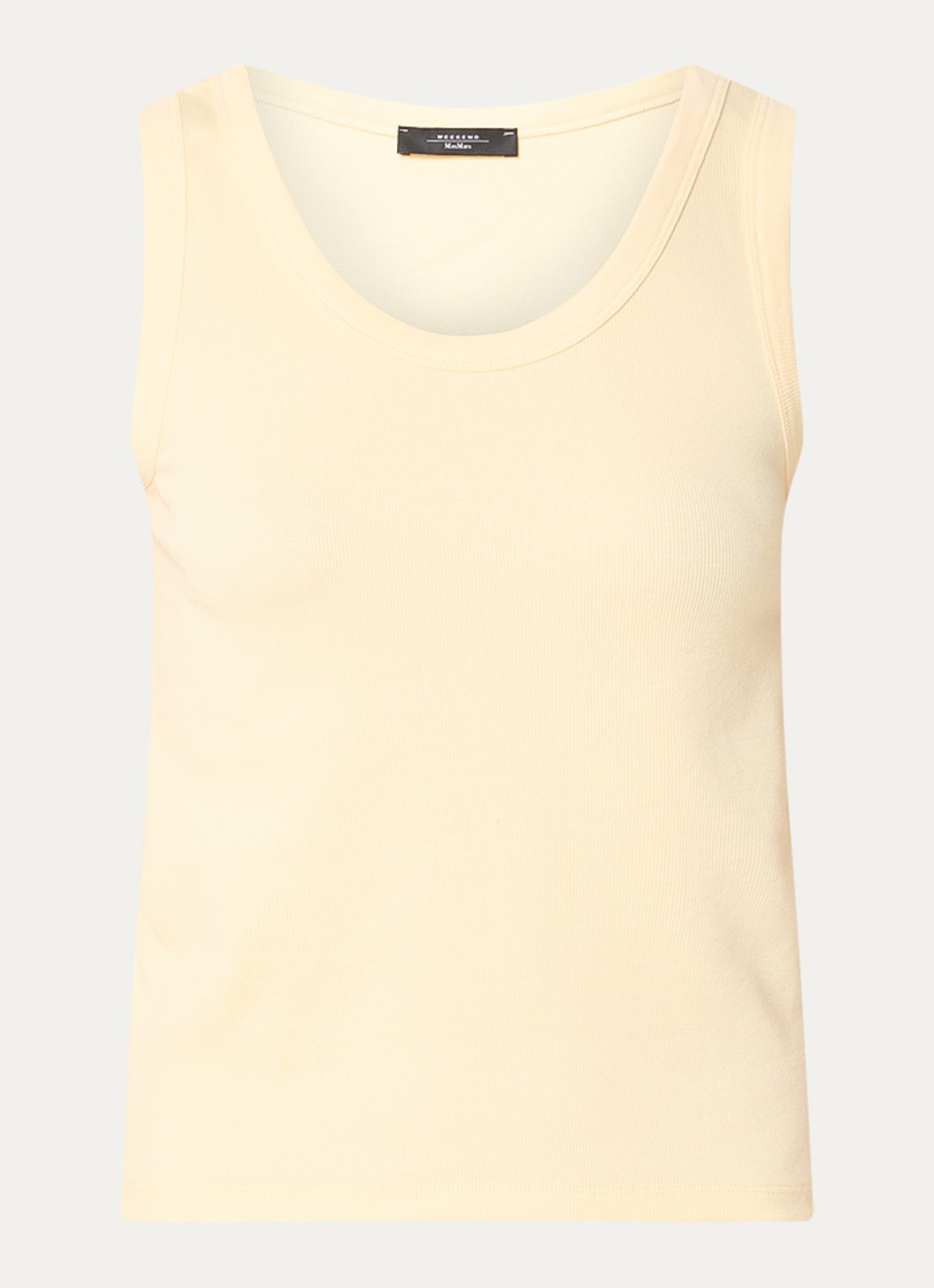 Max Mara Tank top met stretch - voorkant lichtgeel
