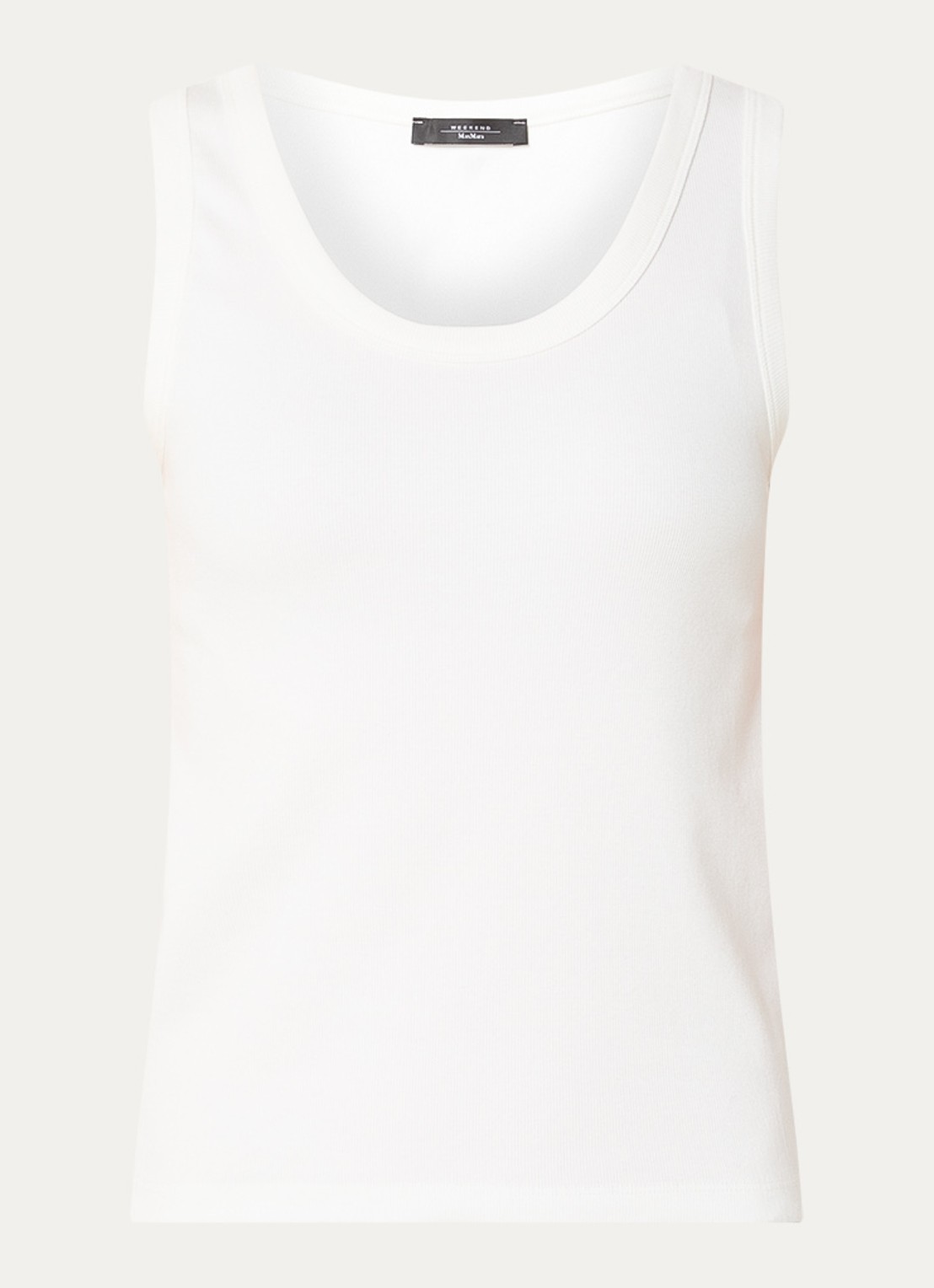 Max Mara Tank top met stretch - voorkant 2 wit