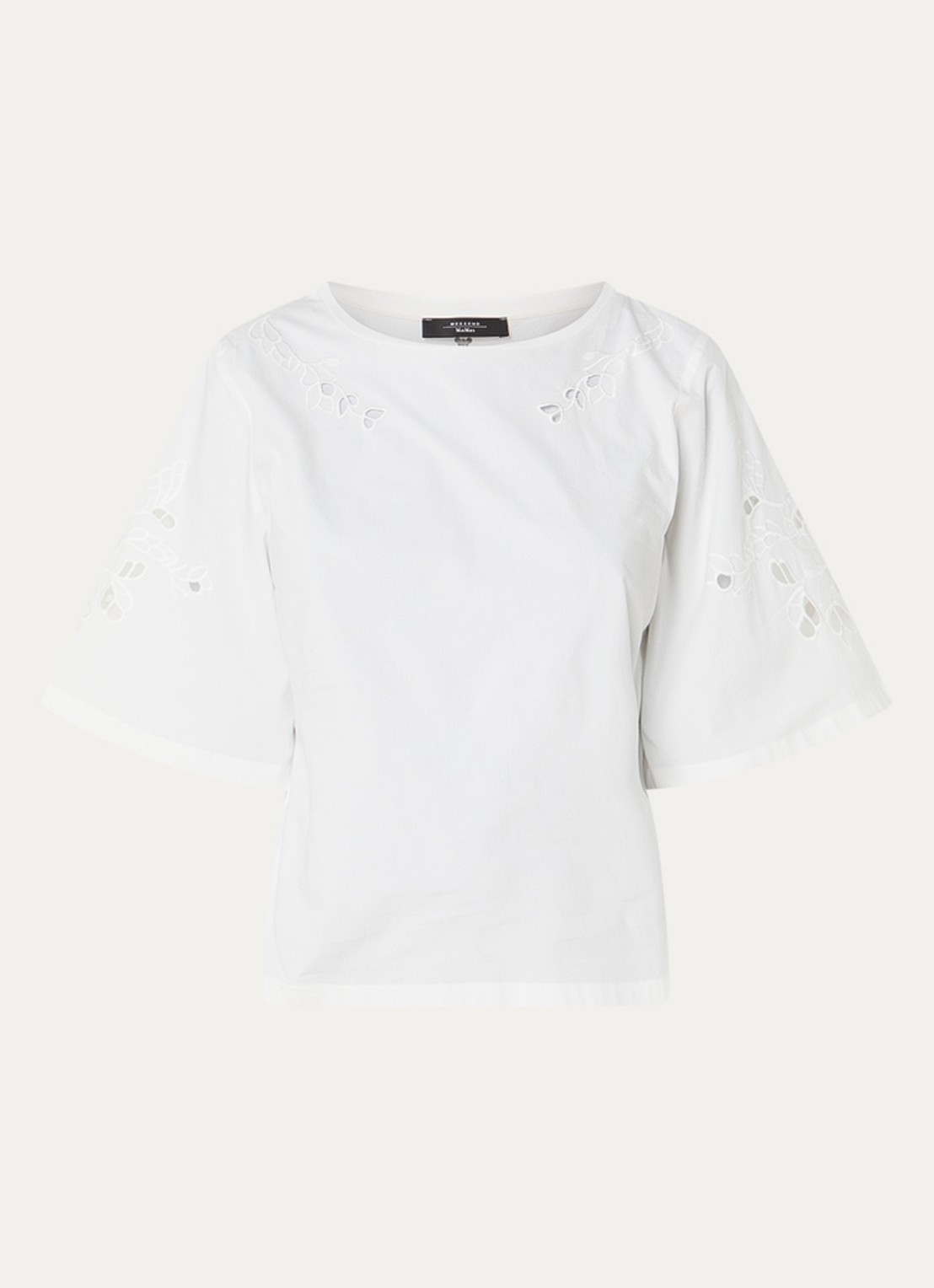 Max Mara Targa tuniek met broderie - voorkant wit