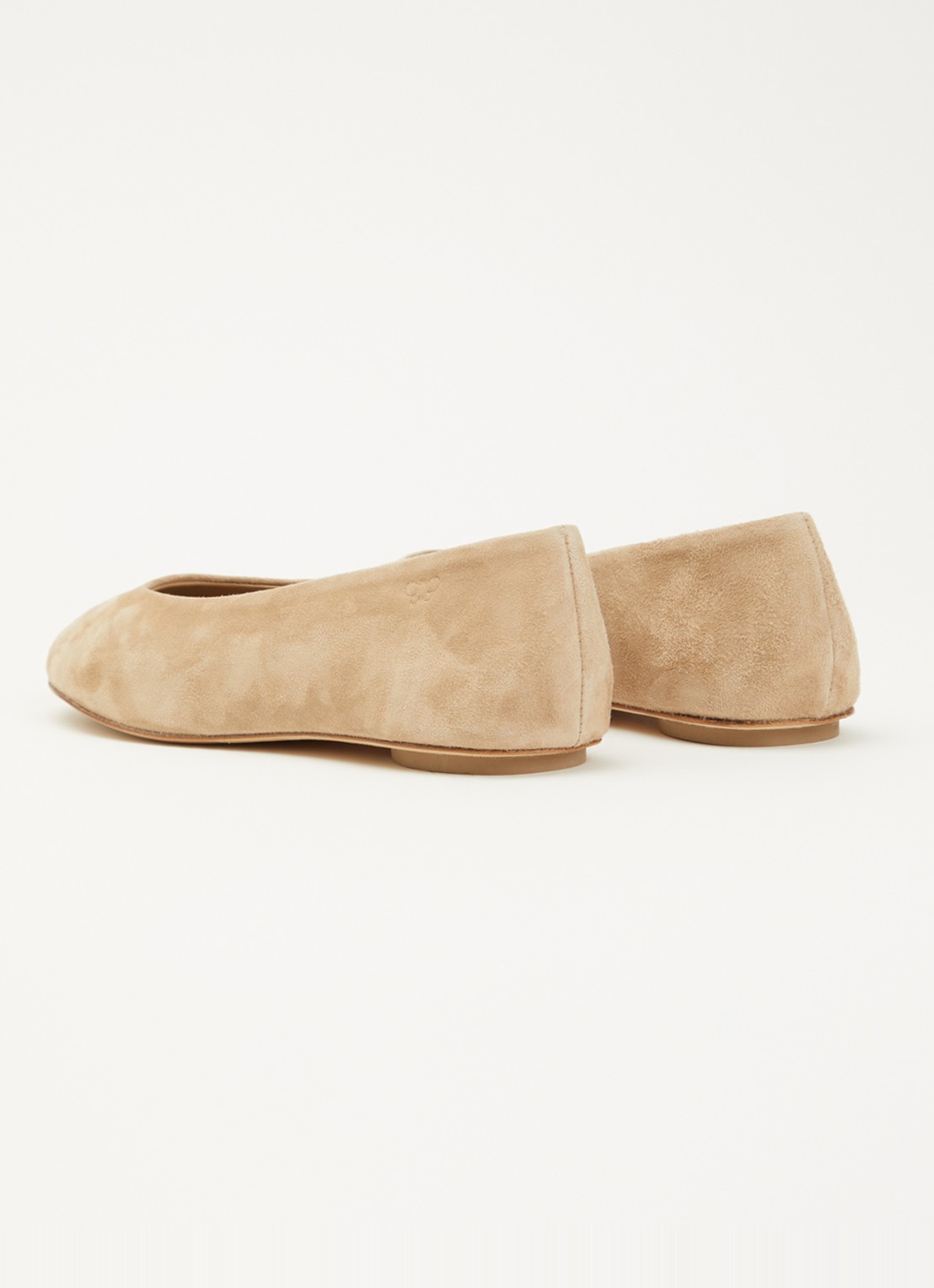 Max Mara Todi ballerina van suède  - achterkant donkerbeige