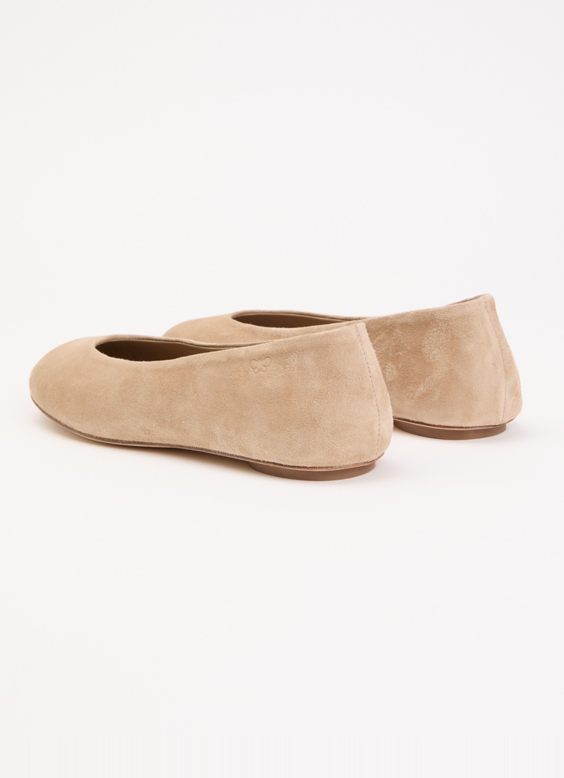 Max Mara Todi ballerina van suède  - achterkant 2 donkerbeige