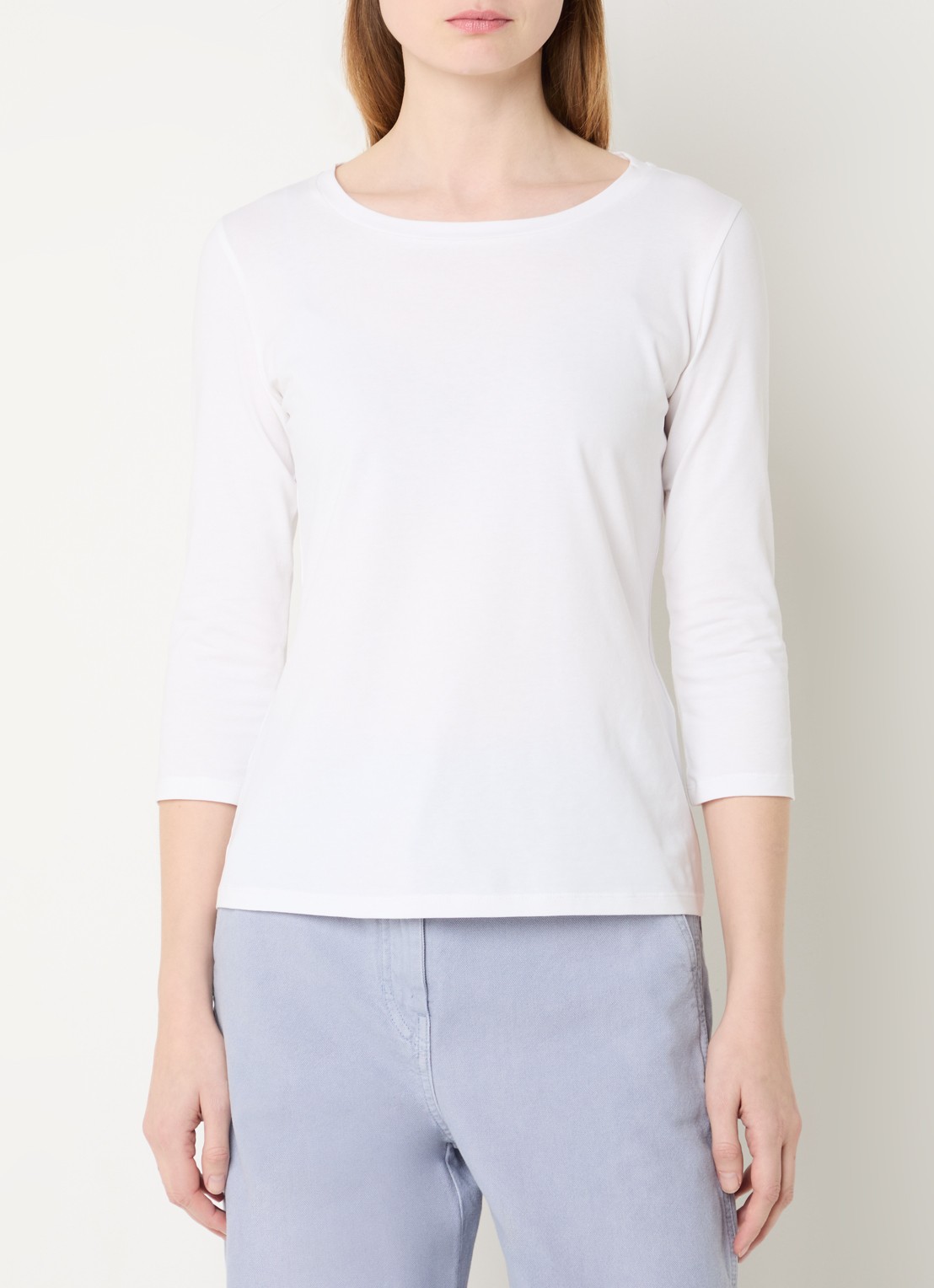 Max Mara Top met ronde hals - detail 3 wit