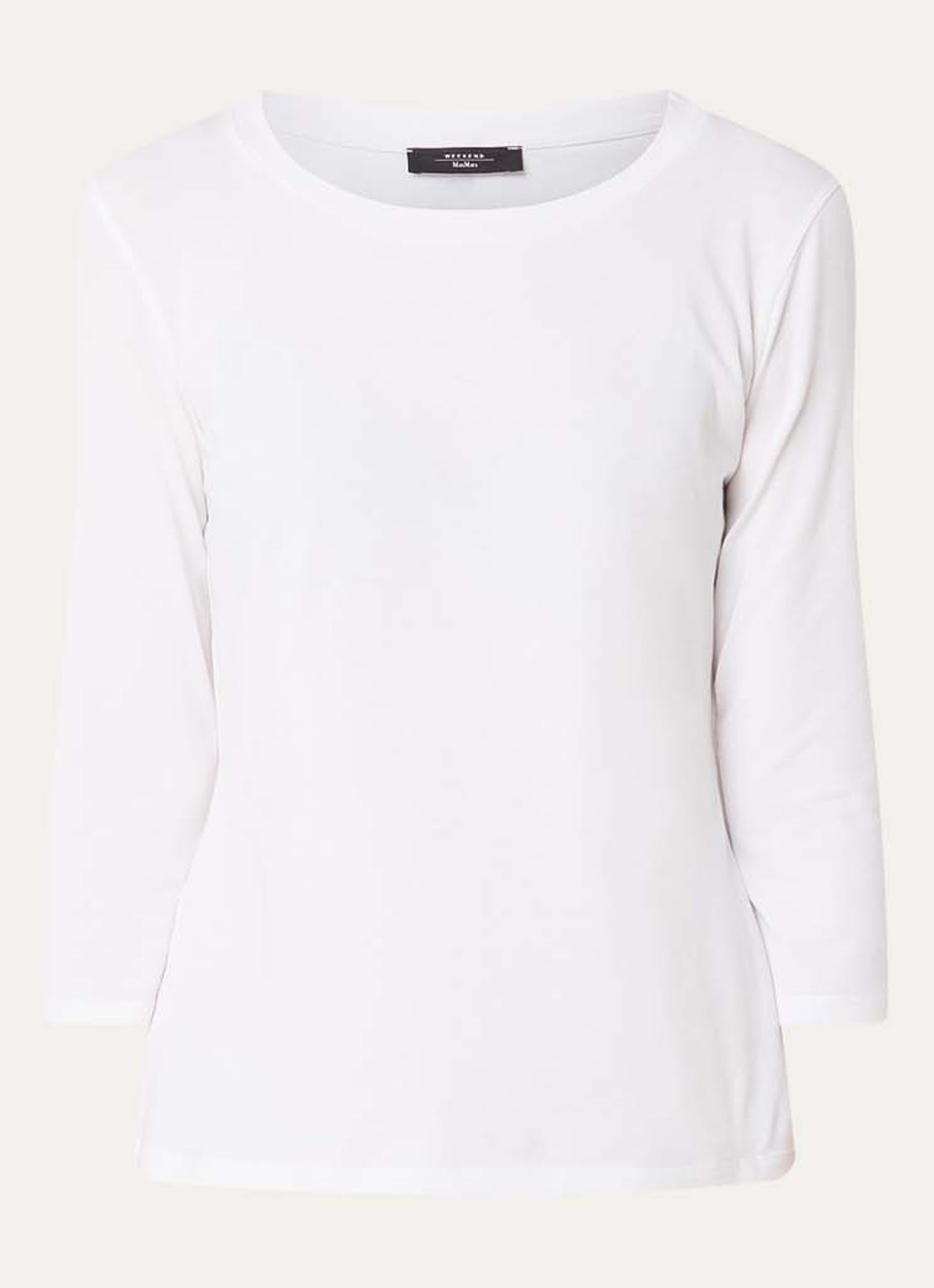 Max Mara Top met ronde hals - voorkant wit