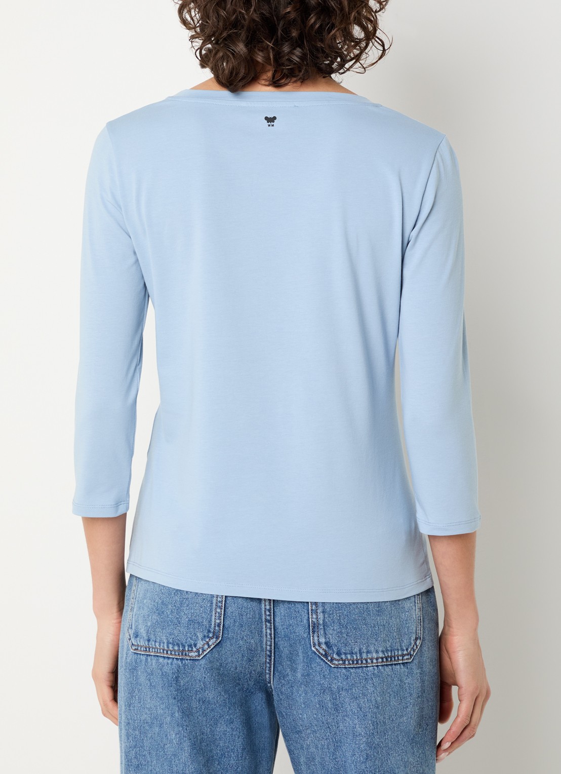 Max Mara Top met ronde hals - achterkant lichtblauw