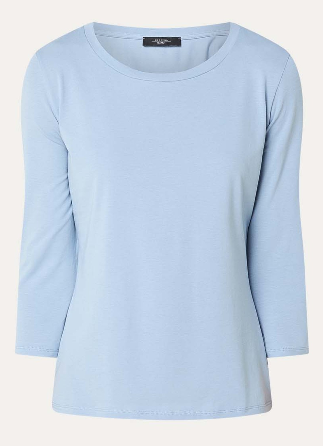 Max Mara Top met ronde hals - voorkant 2 lichtblauw