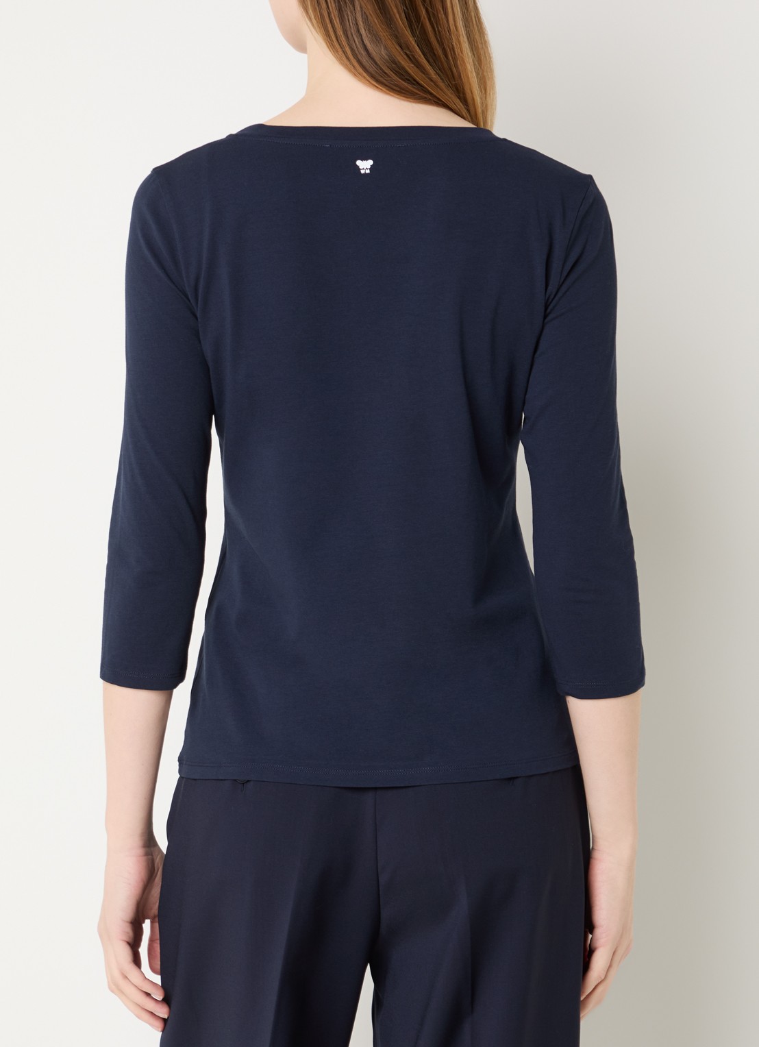 Max Mara Top met ronde hals - achterkant donkerblauw