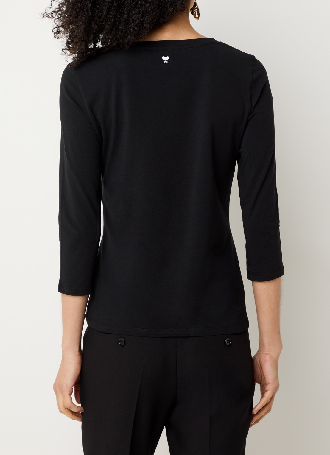 Max Mara Top met ronde hals - achterkant zwart