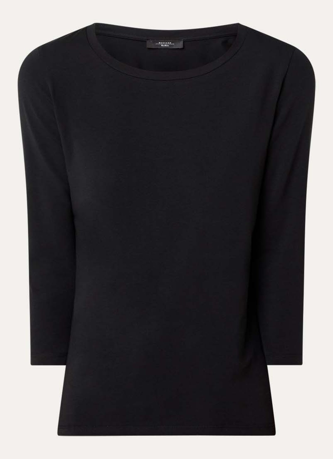 Max Mara Top met ronde hals - voorkant 2 zwart