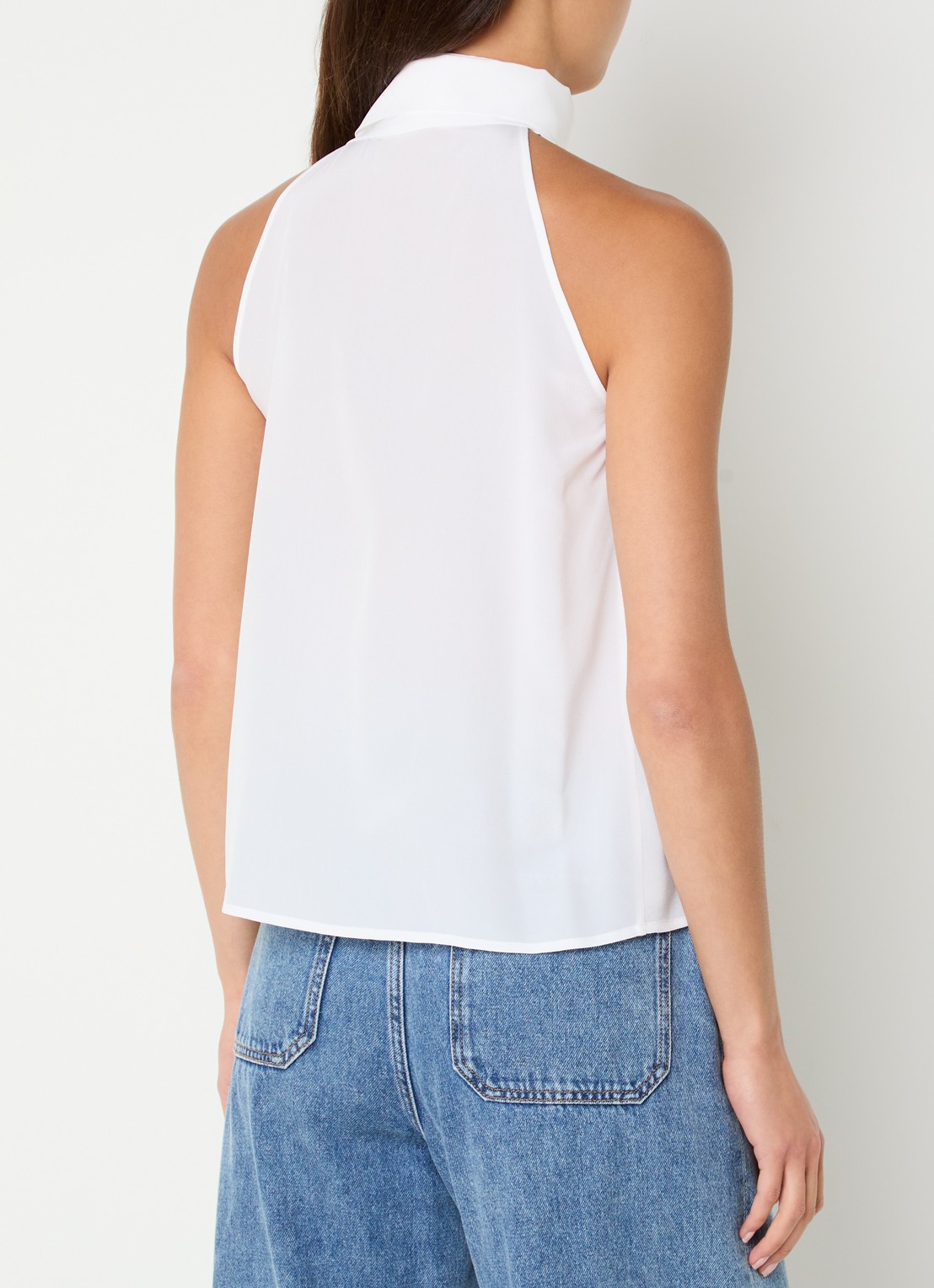 Max Mara Top met sjaalkraag - achterkant 4 gebroken wit