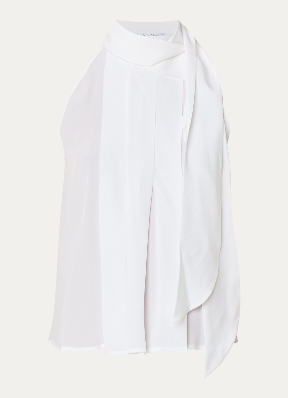 Max Mara Top met sjaalkraag - voorkant gebroken wit