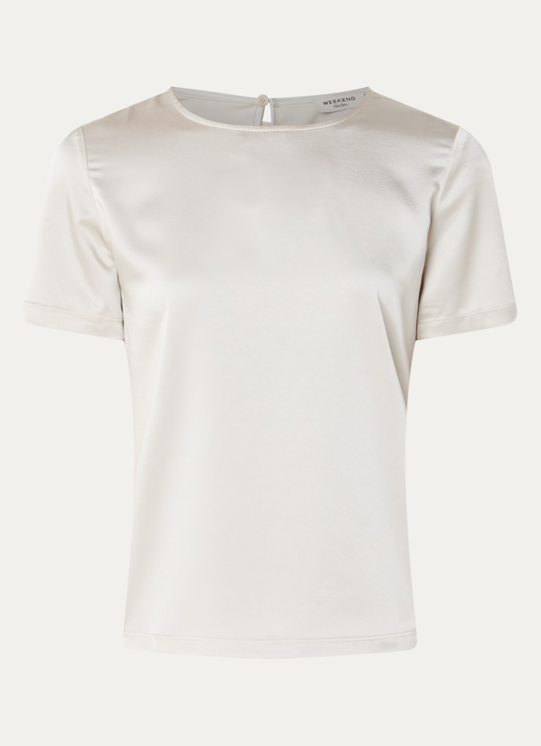 Max Mara Top van satijn - voorkant gebroken wit