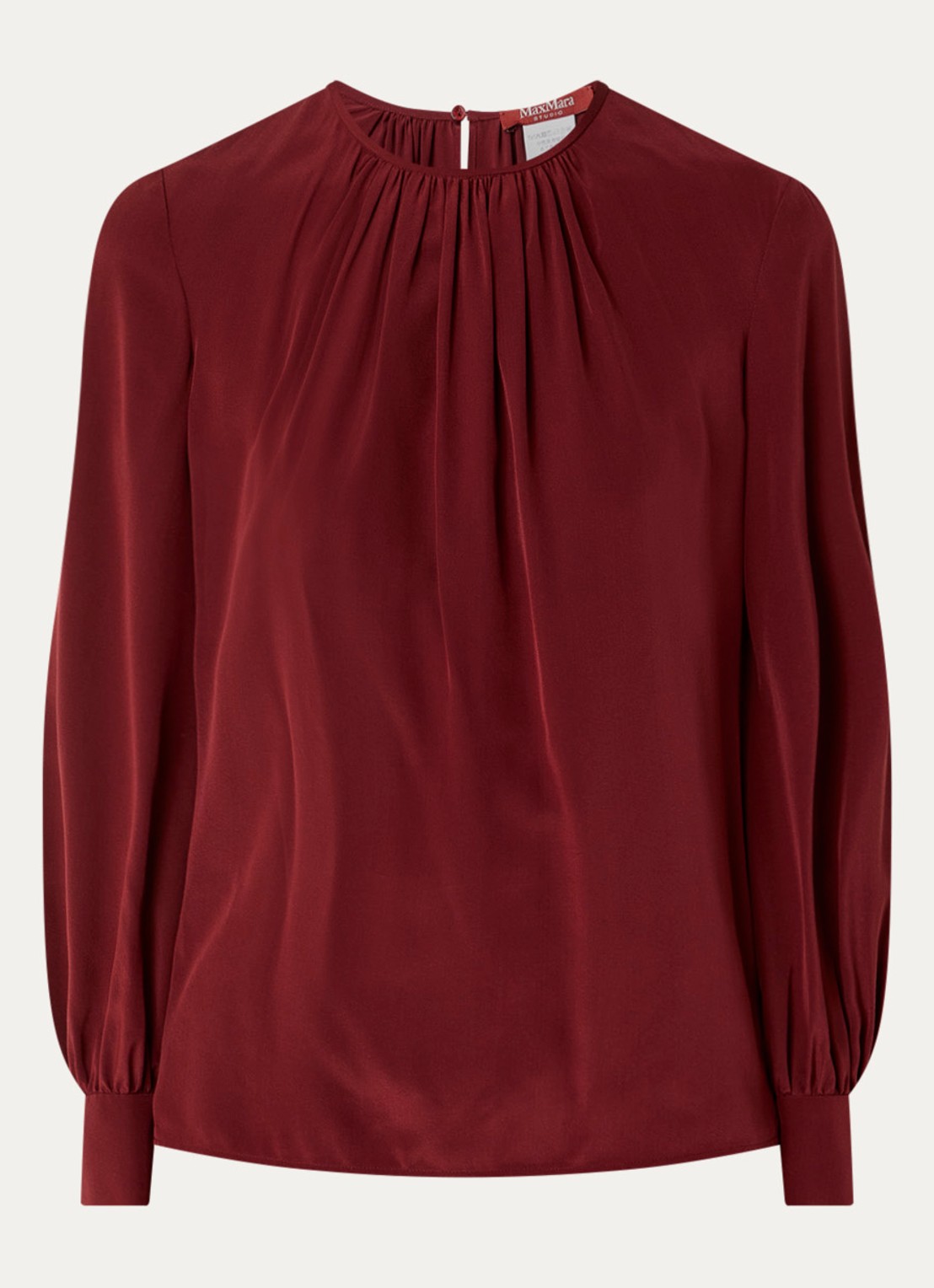 Max Mara Top van zijde - voorkant 3 bordeauxrood