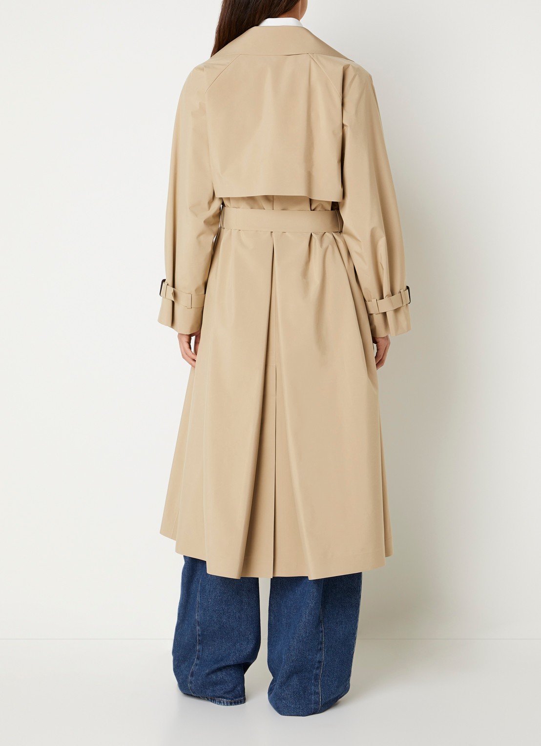 Max Mara Trenchcoat met strikceintuur - achterkant beige