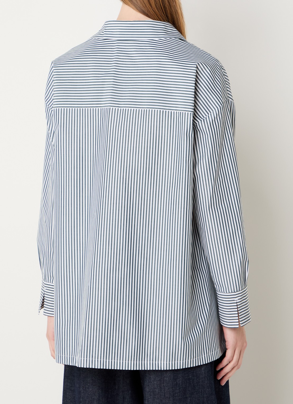 Max Mara Tuniek met streepprint - achterkant 4 donkergroen
