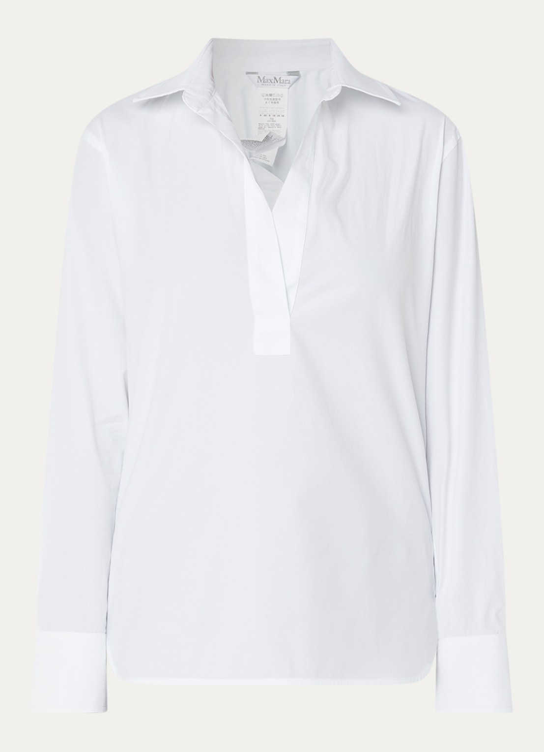Max Mara Tuniek met V-hals - voorkant wit