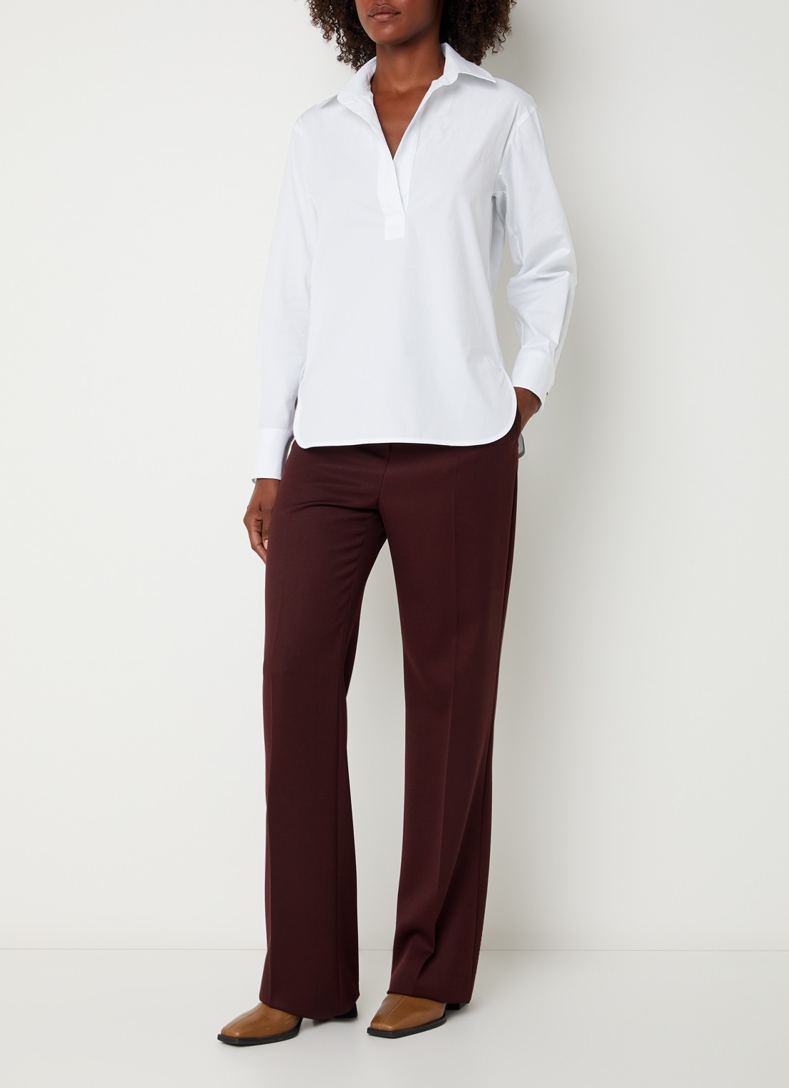 Max Mara Tuniek met V-hals - voorkant 2 wit