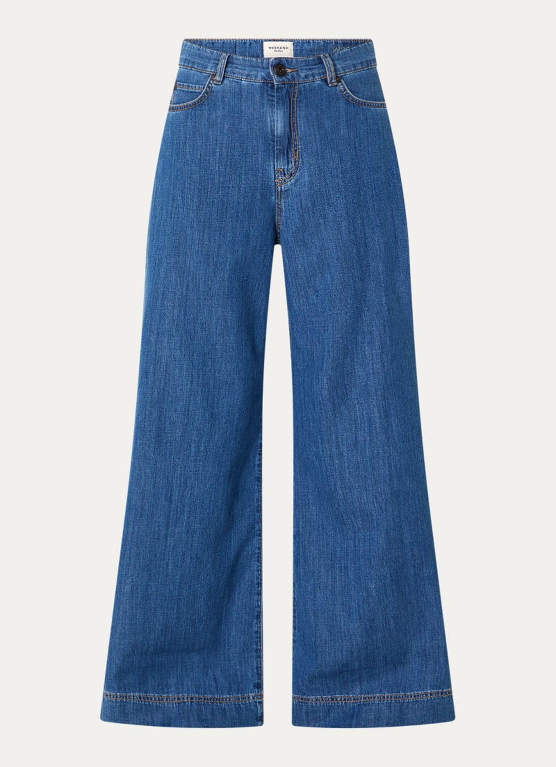 Max Mara Vega high waist wide leg jeans met medium wassing - voorkant 4 indigo