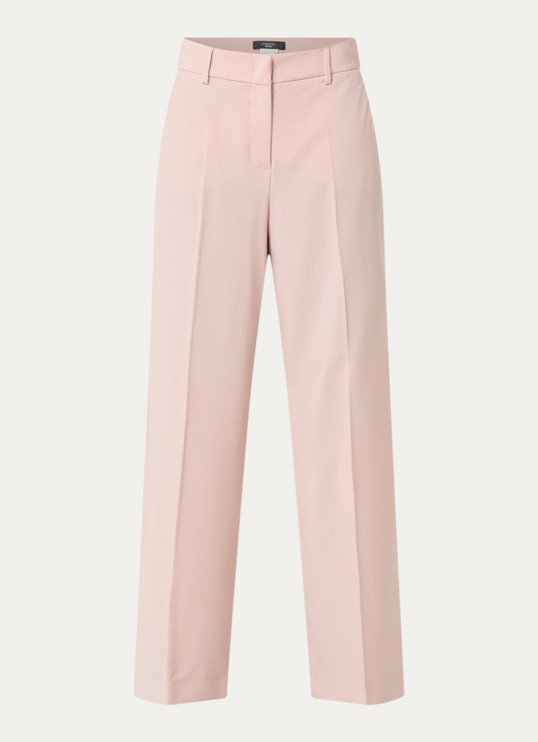 Max Mara Visivo high waist wide fit pantalon van wol - voorkant 3 oudroze