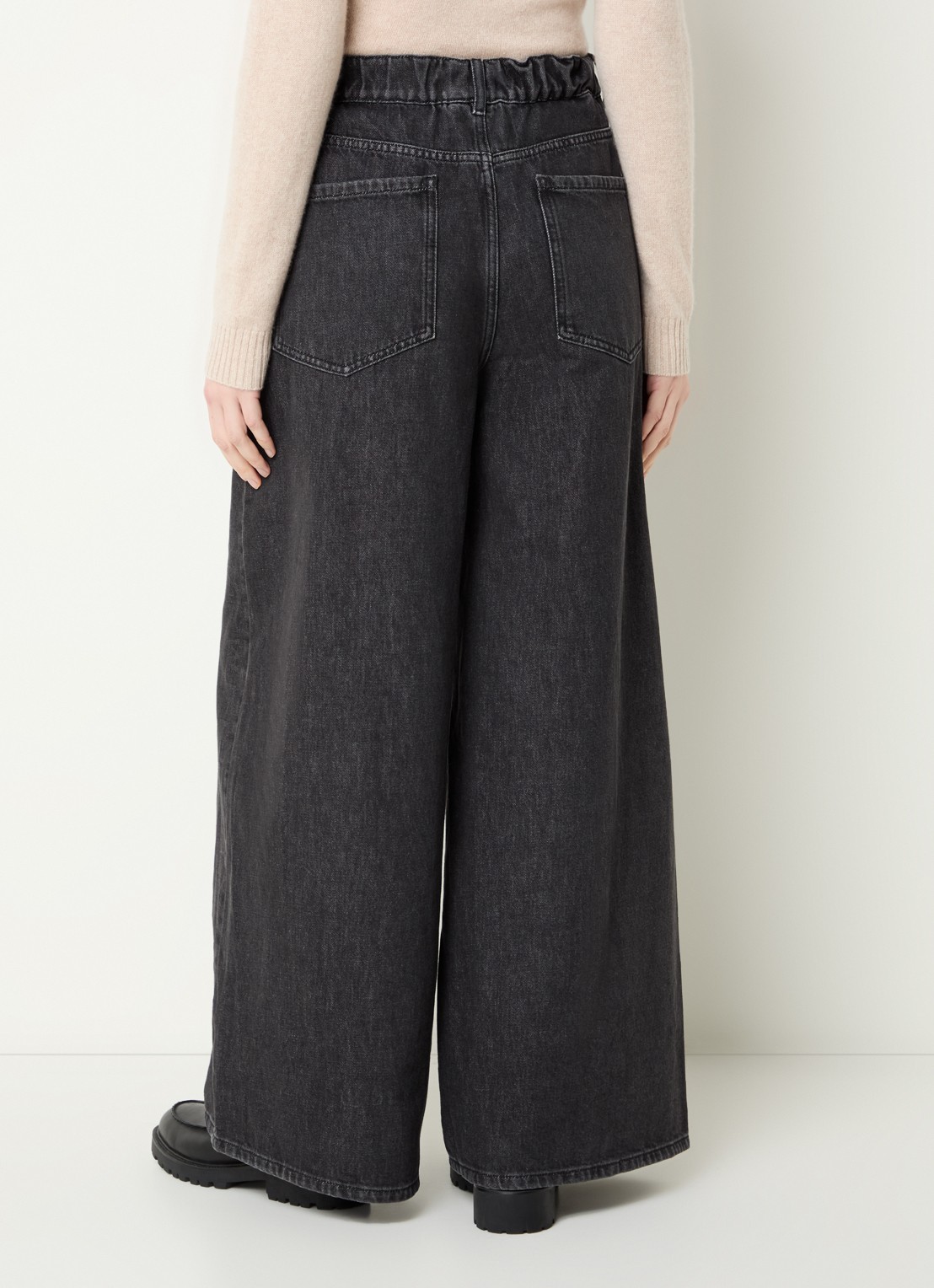 Max Mara Vortice high waist wide leg jeans met gekleurde wassing - achterkant 3 antraciet