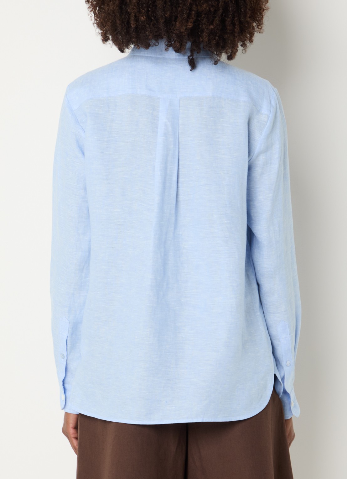 Max Mara Werner blouse van linnen - achterkant 4 lichtblauw
