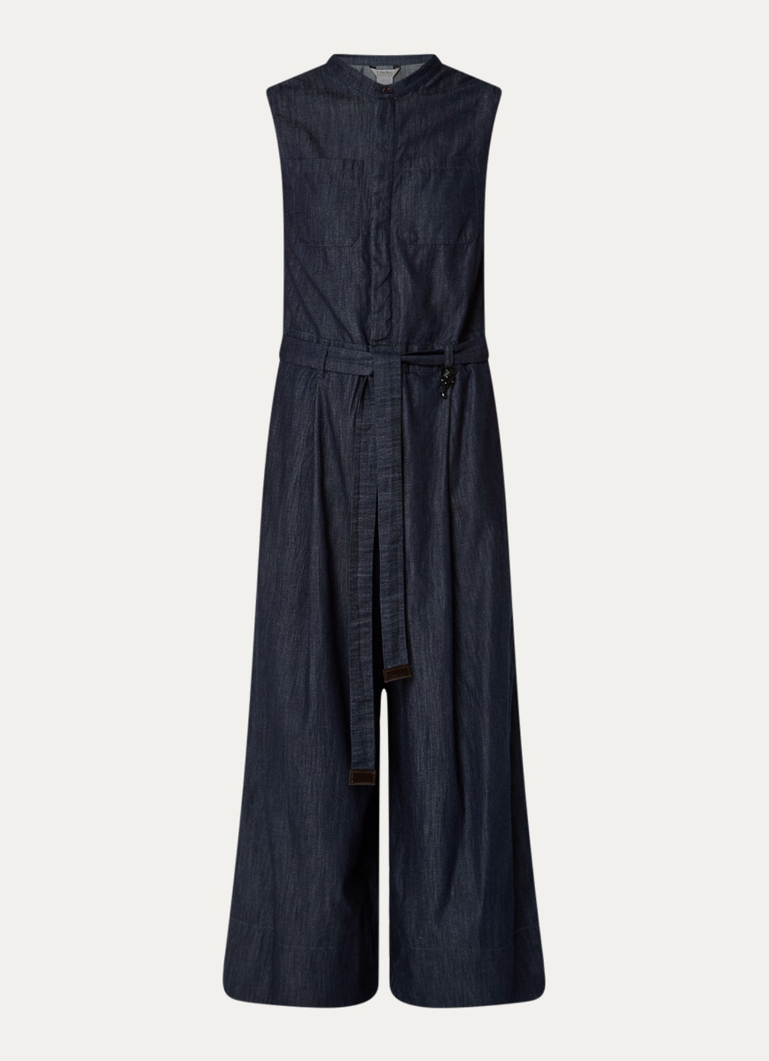 Max Mara Wide fit jumpsuit met steekzakken - voorkant 2 indigo