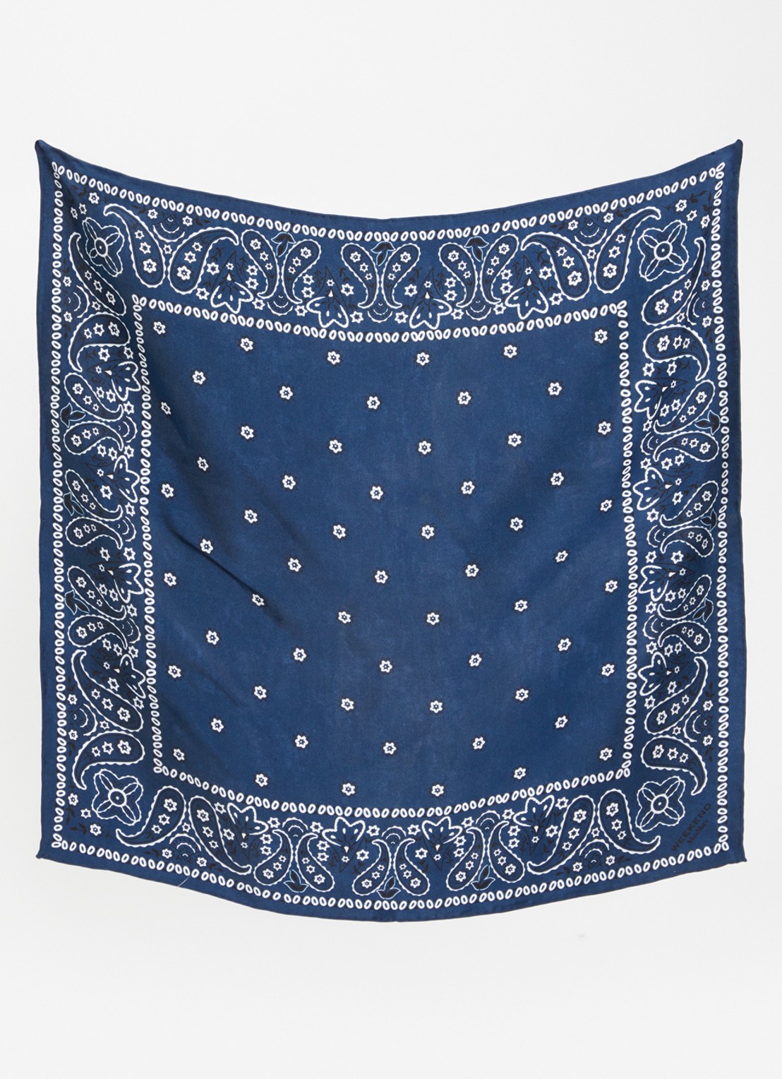 Max Mara Wkaelodia bandana van zijde 50 x 50 cm - detail 2 donkerblauw