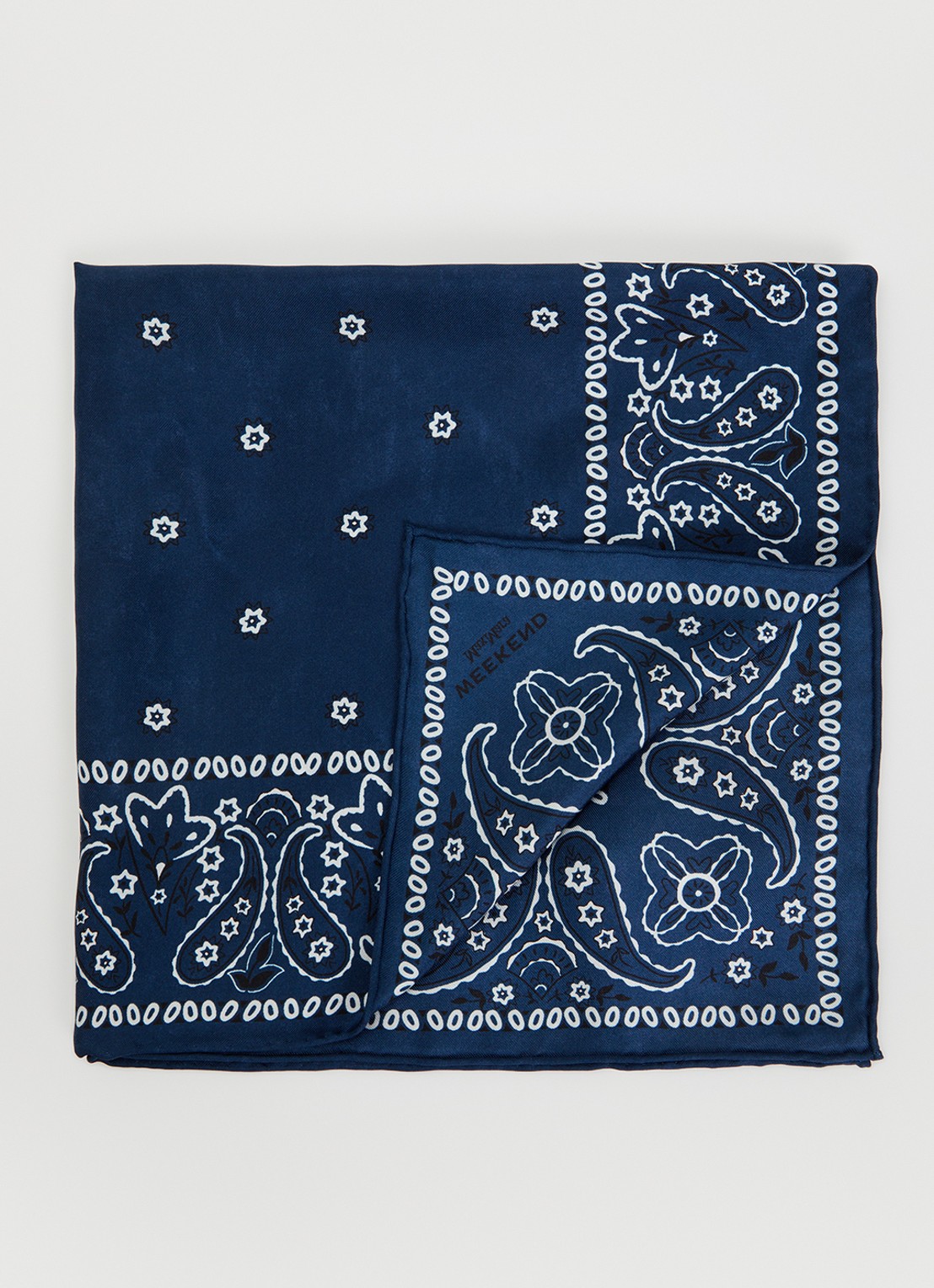 Max Mara Wkaelodia bandana van zijde 50 x 50 cm - voorkant donkerblauw