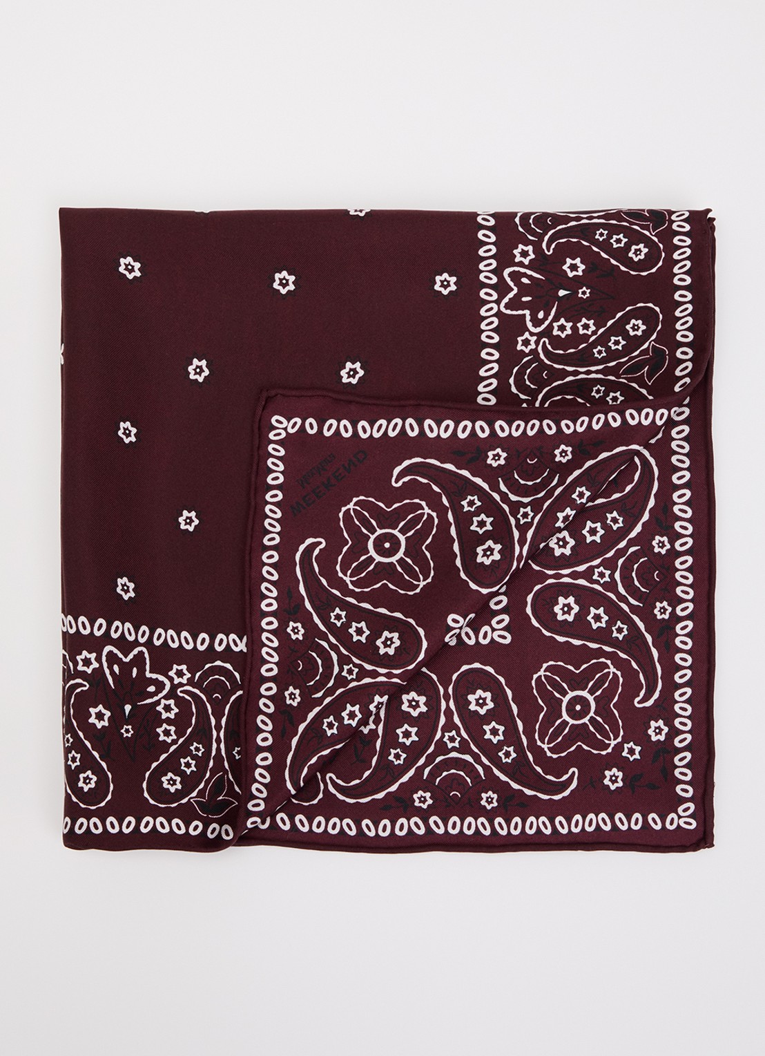 Max Mara Wkaelodia bandana van zijde 50 x 50 cm - voorkant bordeauxrood