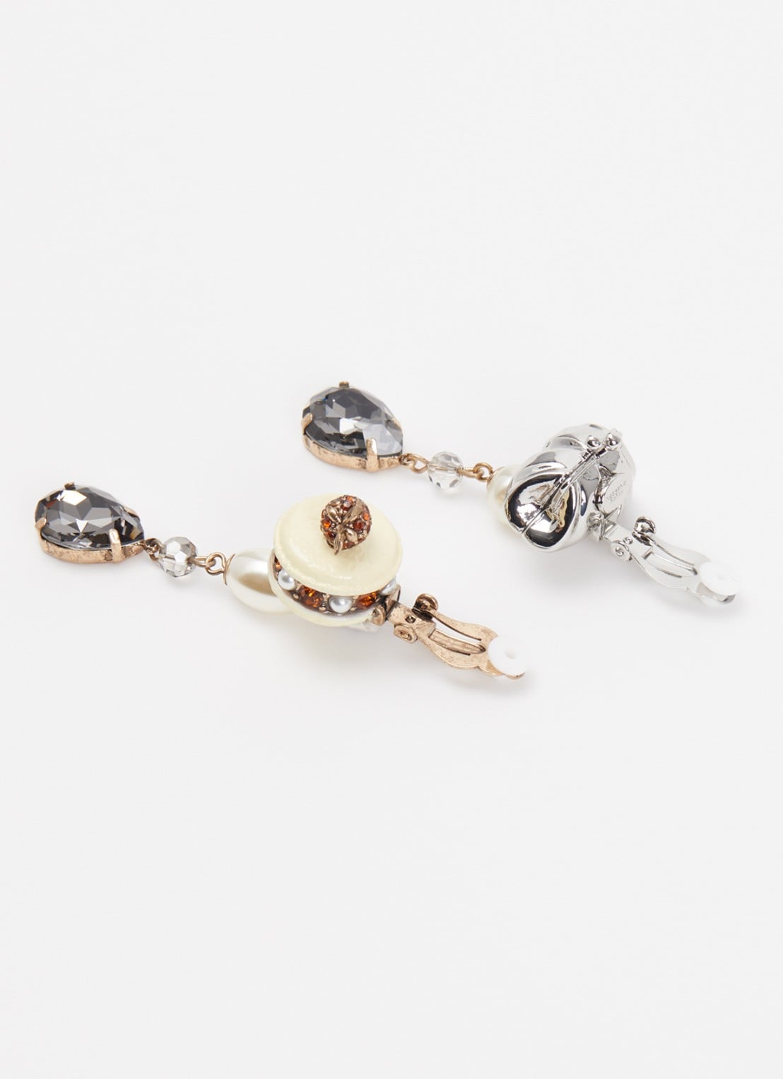 Max Mara Wkaottano oorclips met hanger - detail zilver