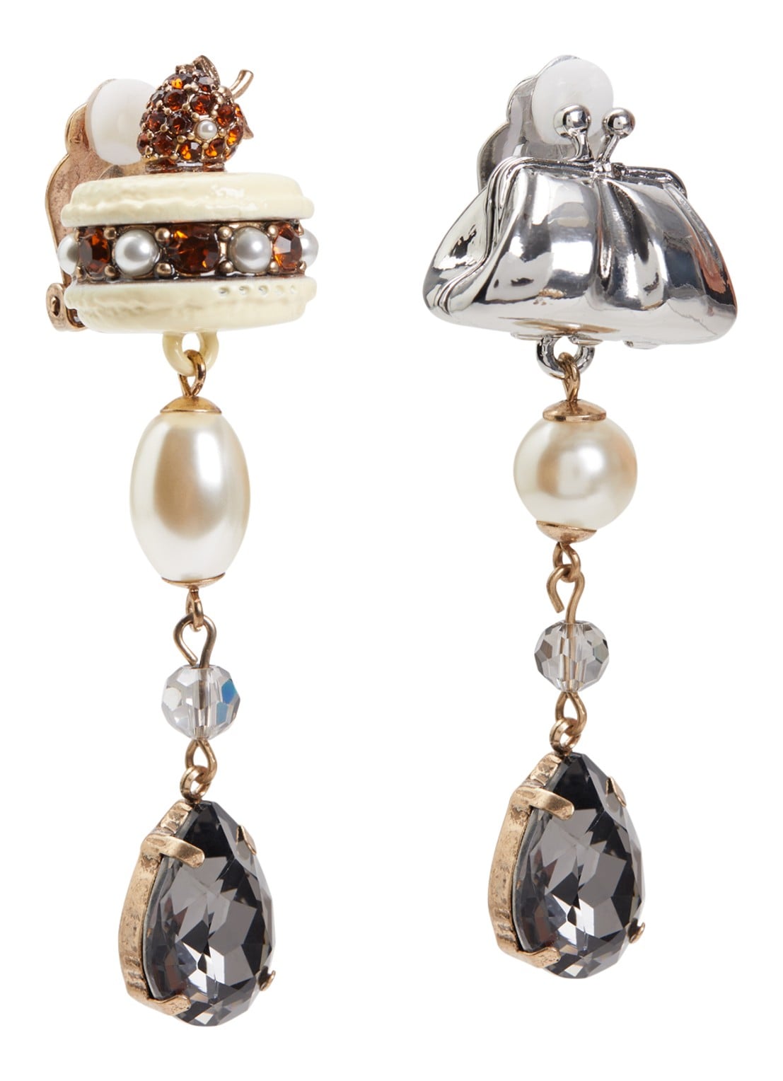 Max Mara Wkaottano oorclips met hanger - voorkant 2 zilver
