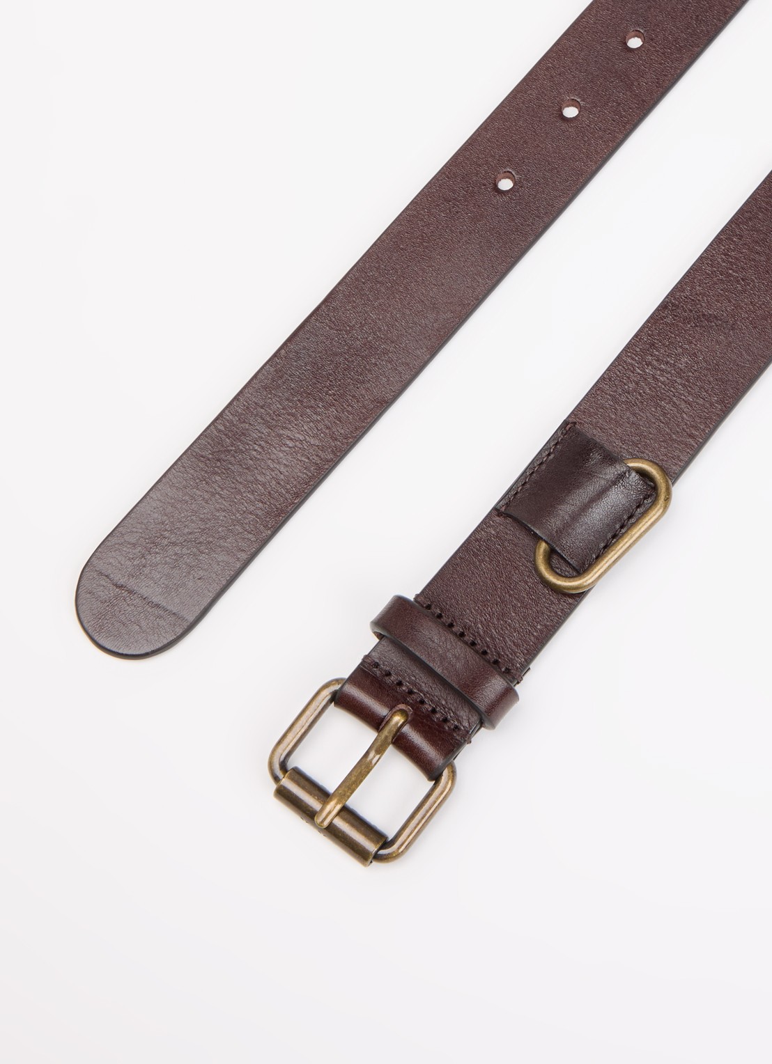 Max Mara Wkasaiso riem van leer - detail donkerbruin
