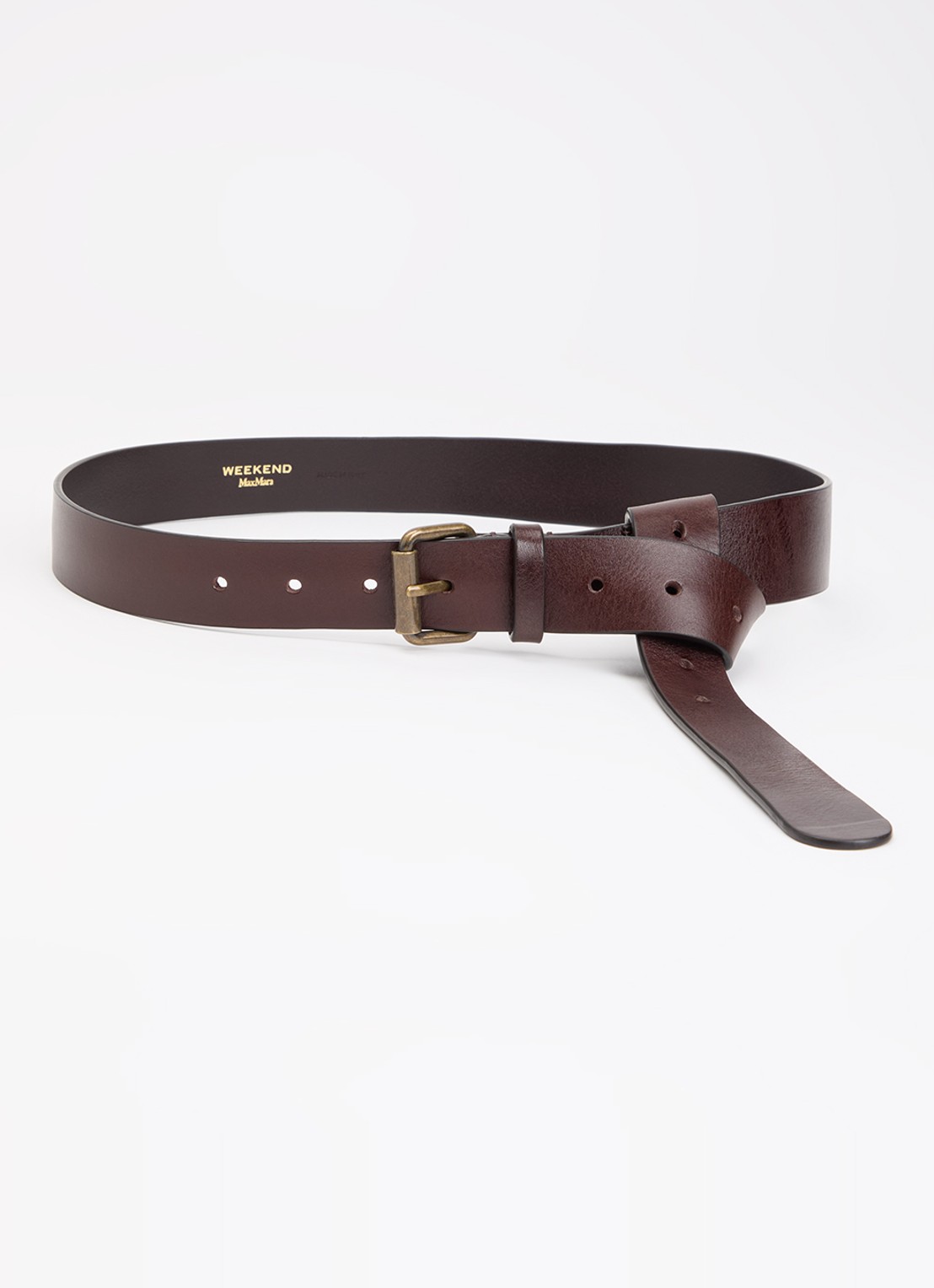 Max Mara Wkasaiso riem van leer - voorkant 2 donkerbruin